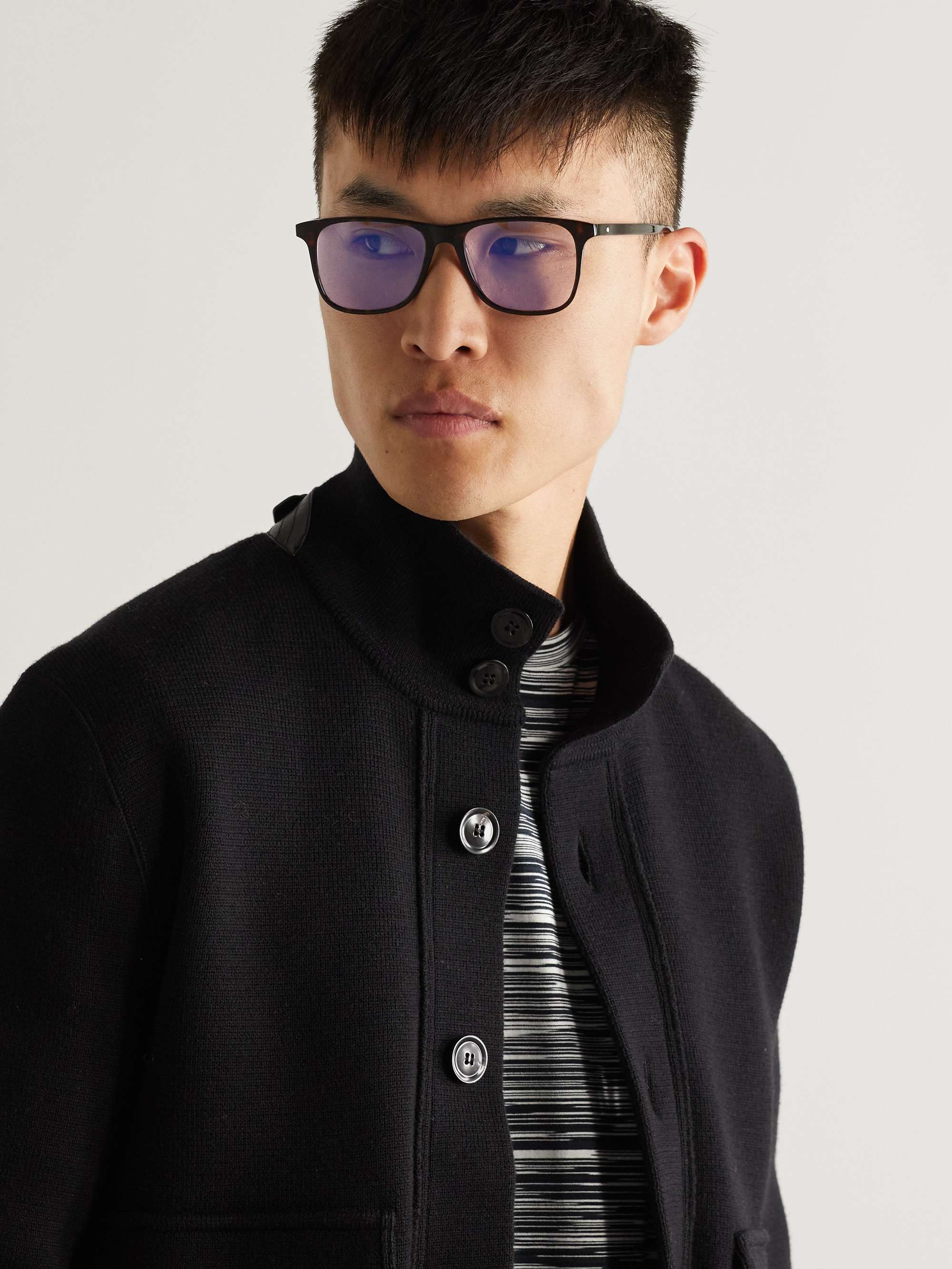 MONTBLANC Square-Frame Tortoiseshell Acetate Sunglasses