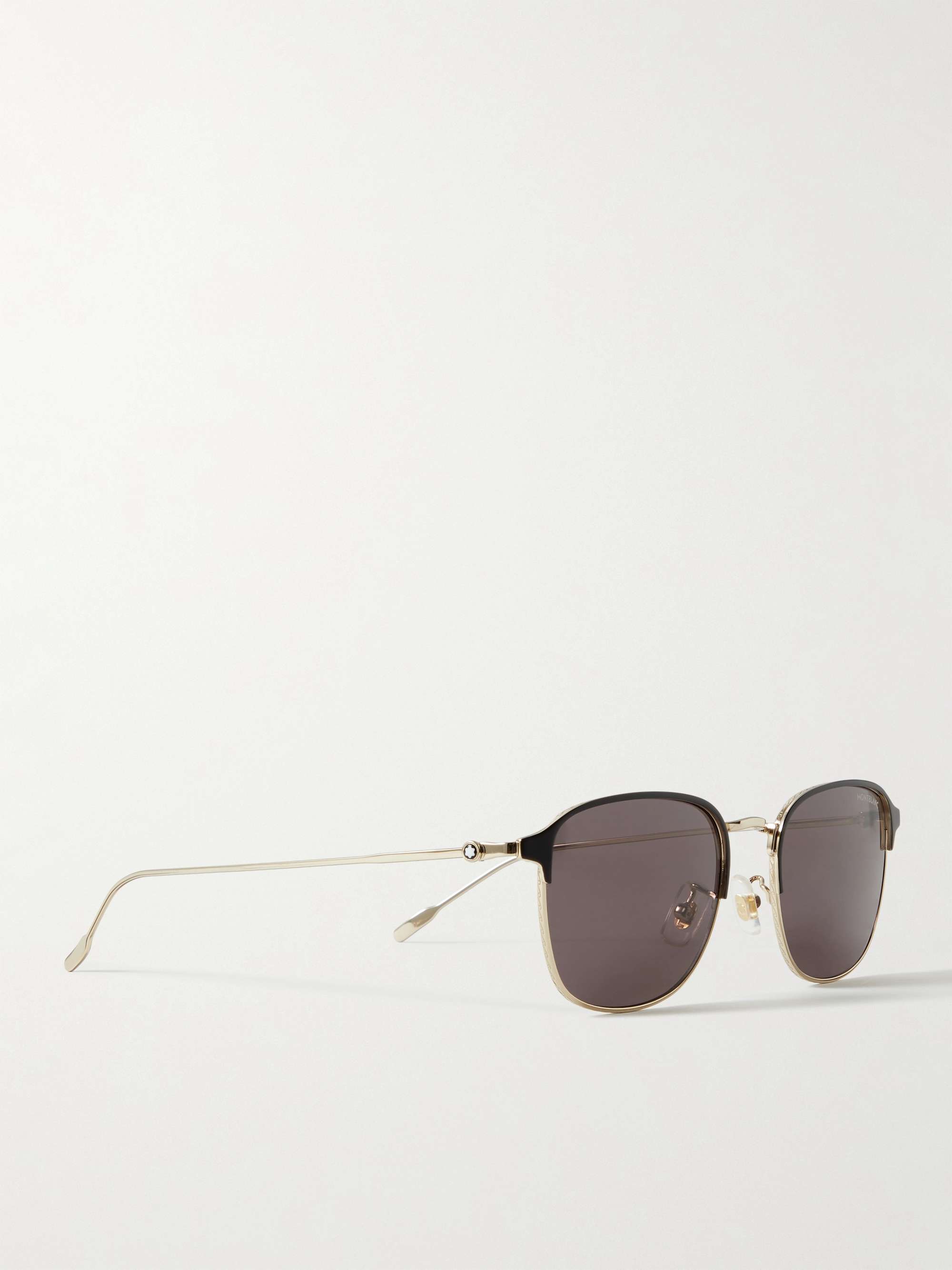 MONTBLANC D-Frame Gold-Tone and Acetate Sunglasses