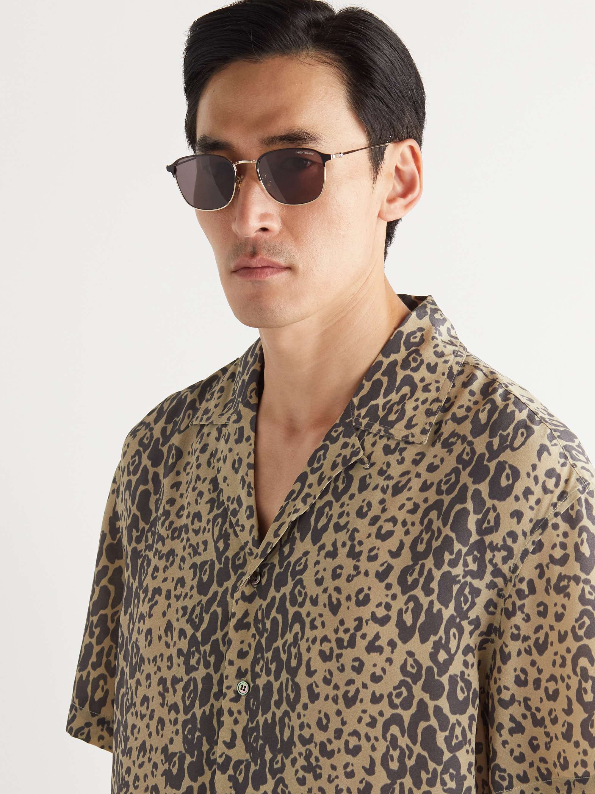 MONTBLANC D-Frame Gold-Tone and Acetate Sunglasses