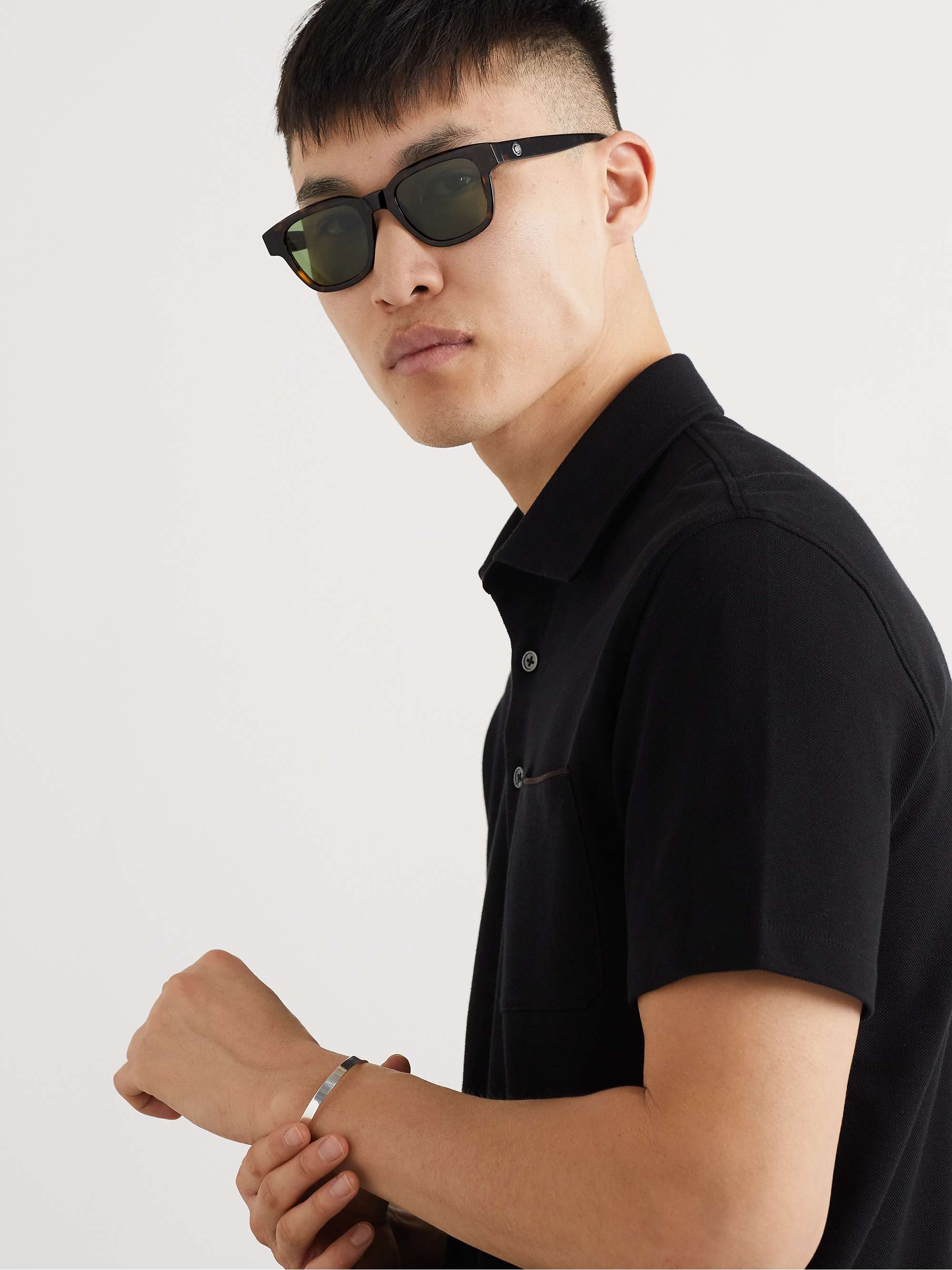 MONTBLANC Square-Frame Acetate and Silver-Tone Sunglasses