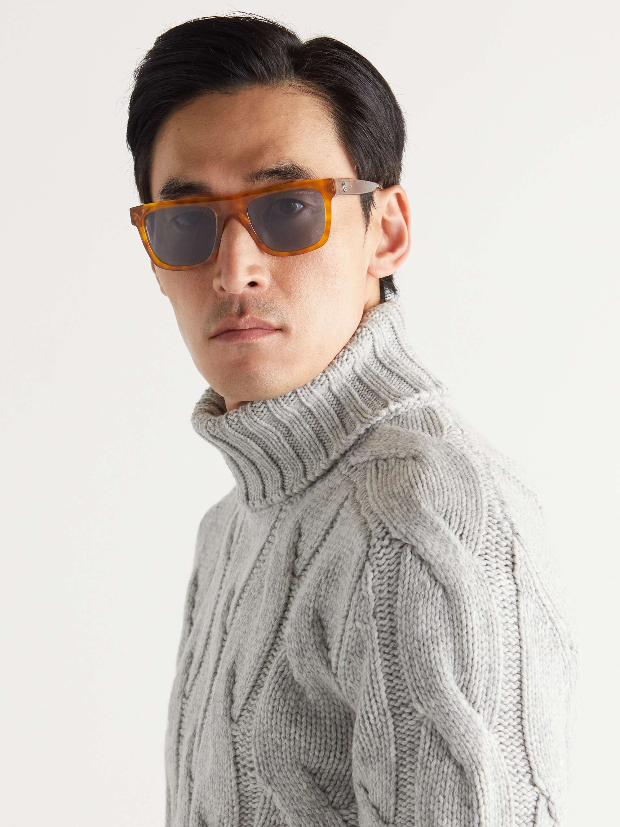 MONTBLANC D- Frame Tortoiseshell Acetate Sunglasses