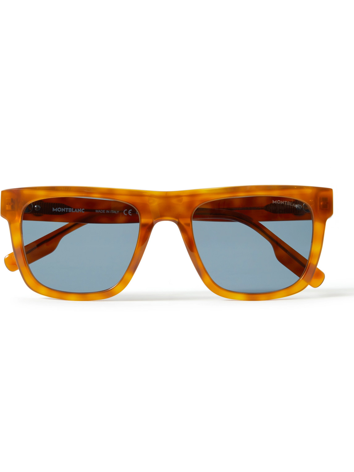 Montblanc Tortoiseshell-effect Square-frame Sunglasses In Tortoiseshell