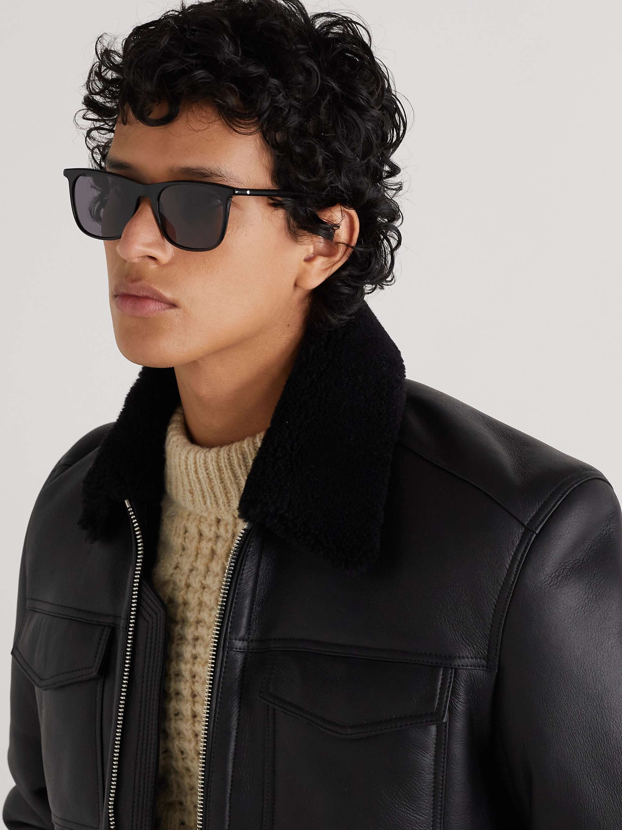 MONTBLANC Square-Frame Acetate Sunglasses
