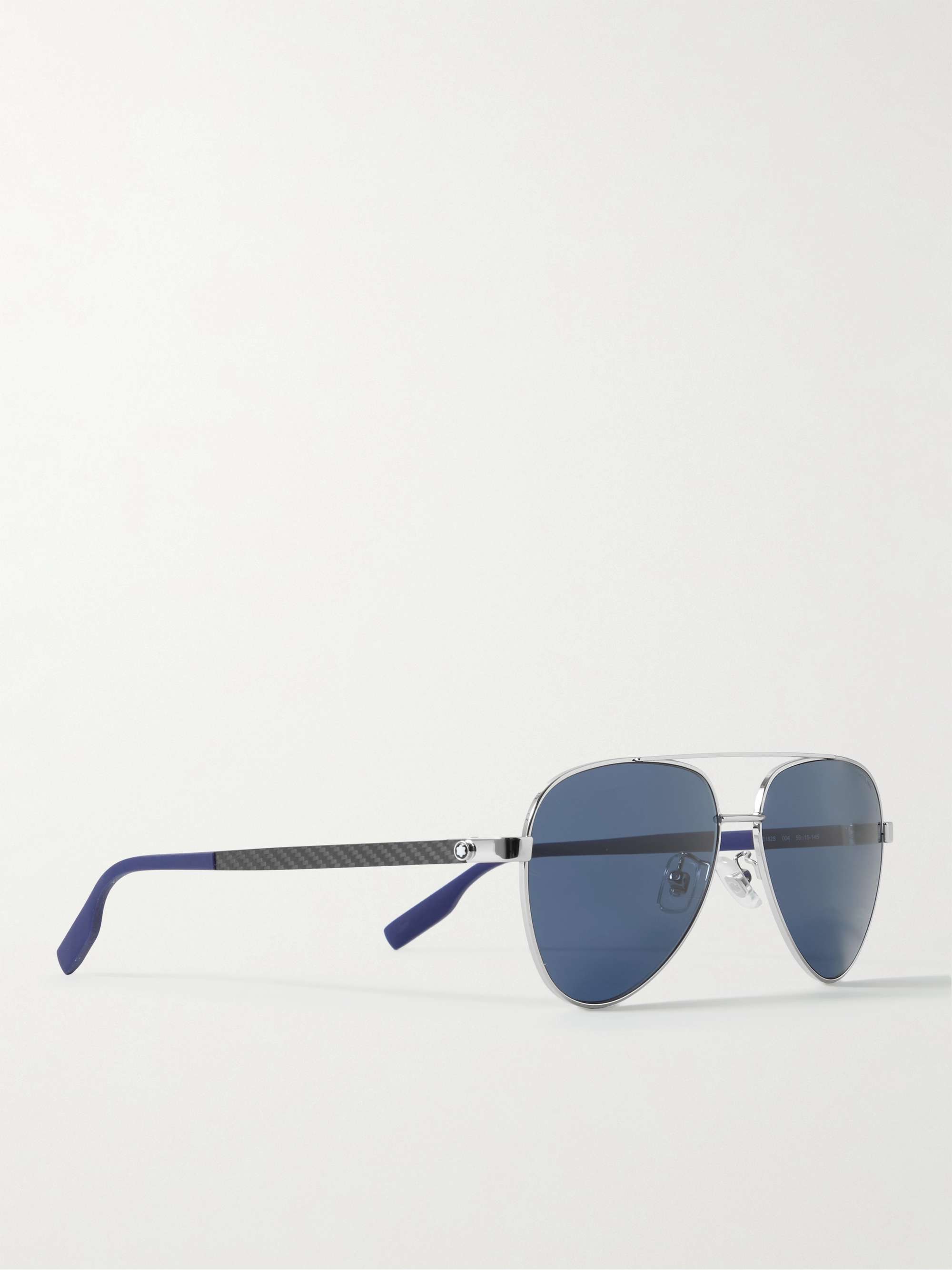 MONTBLANC Aviator-Style Silver-Tone Sunglasses