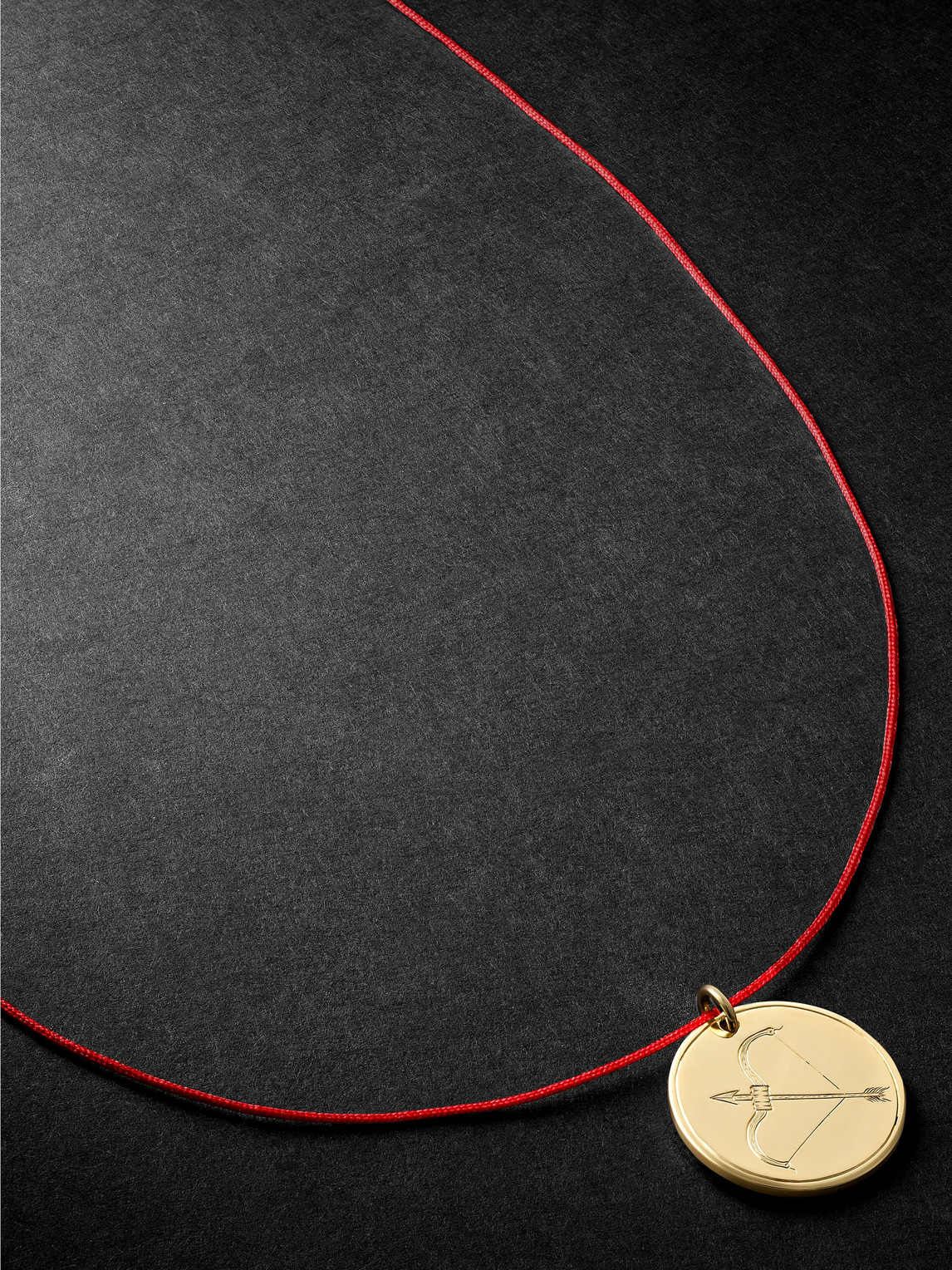 Sagittarius 18-Karat Gold and Cord Necklace