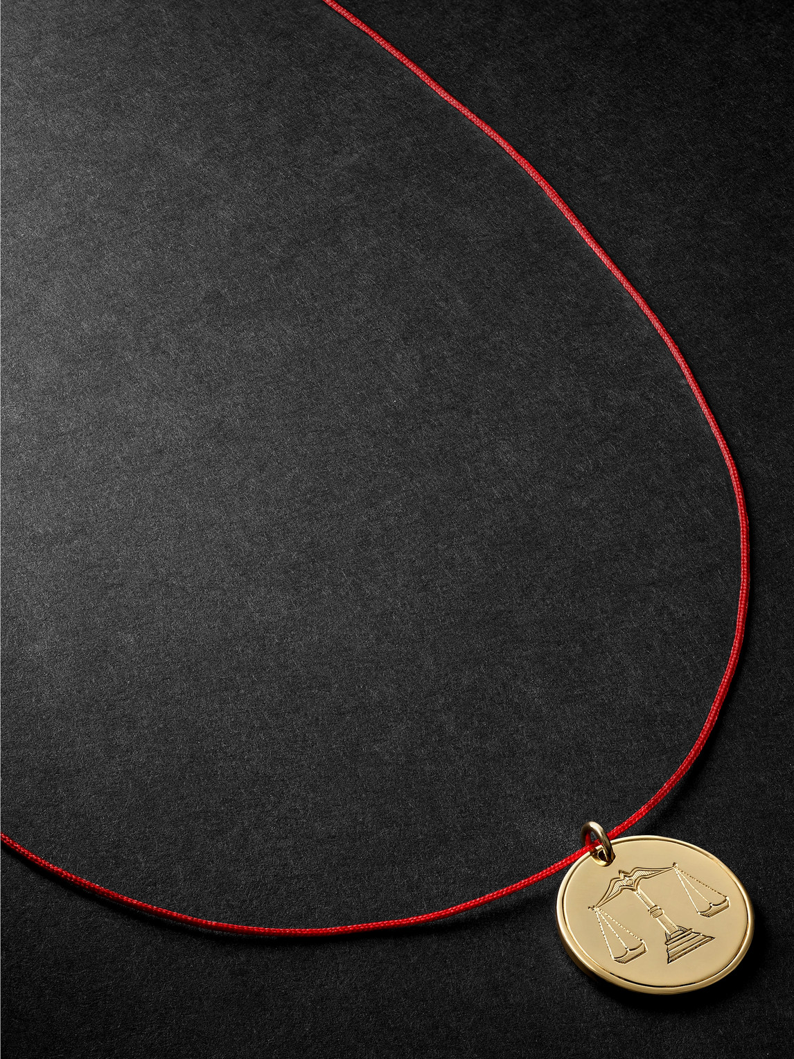 Libra 18-Karat Gold and Cord Necklace