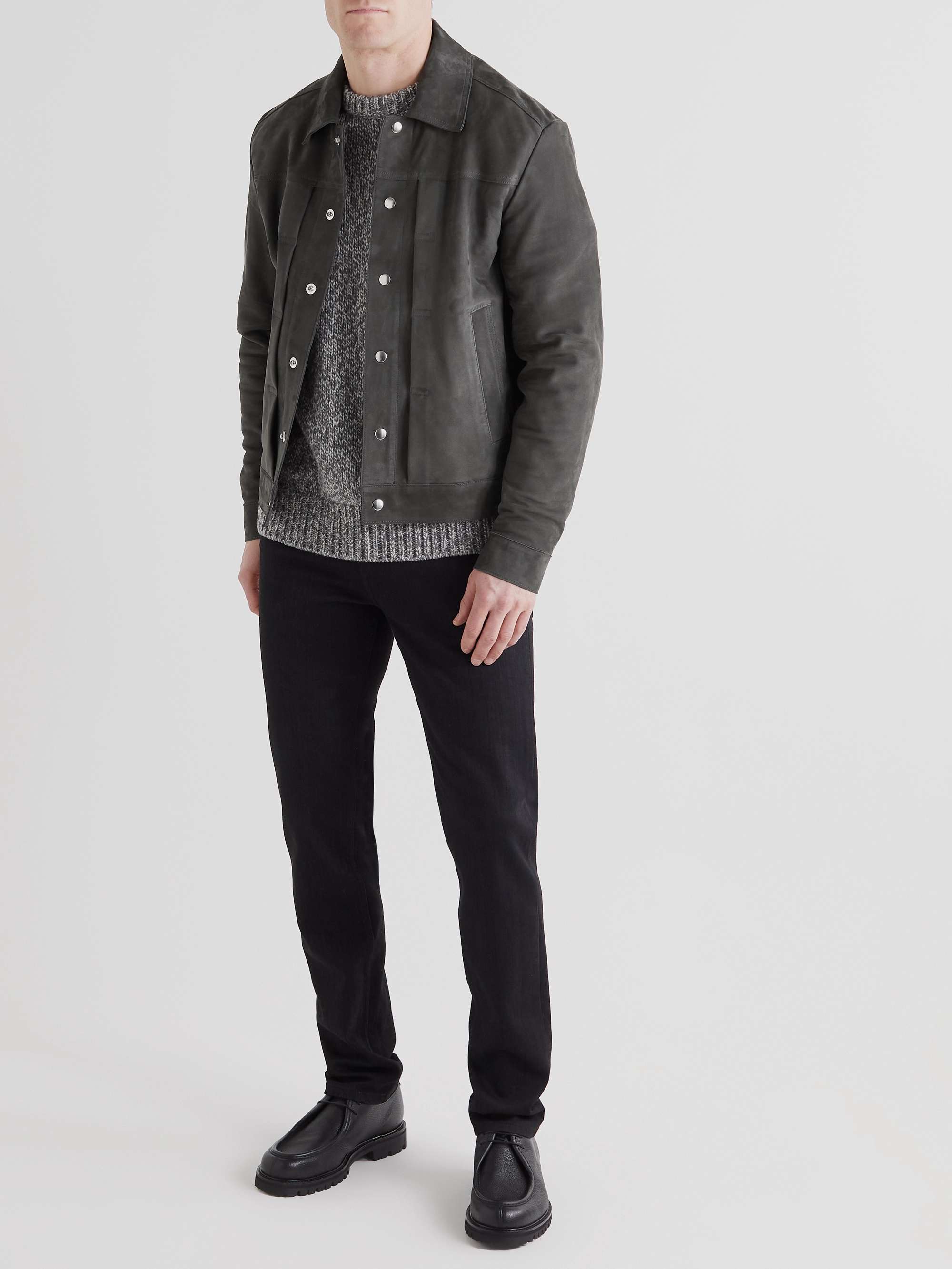 MR P. Nubuck Trucker Jacket for Men | MR PORTER