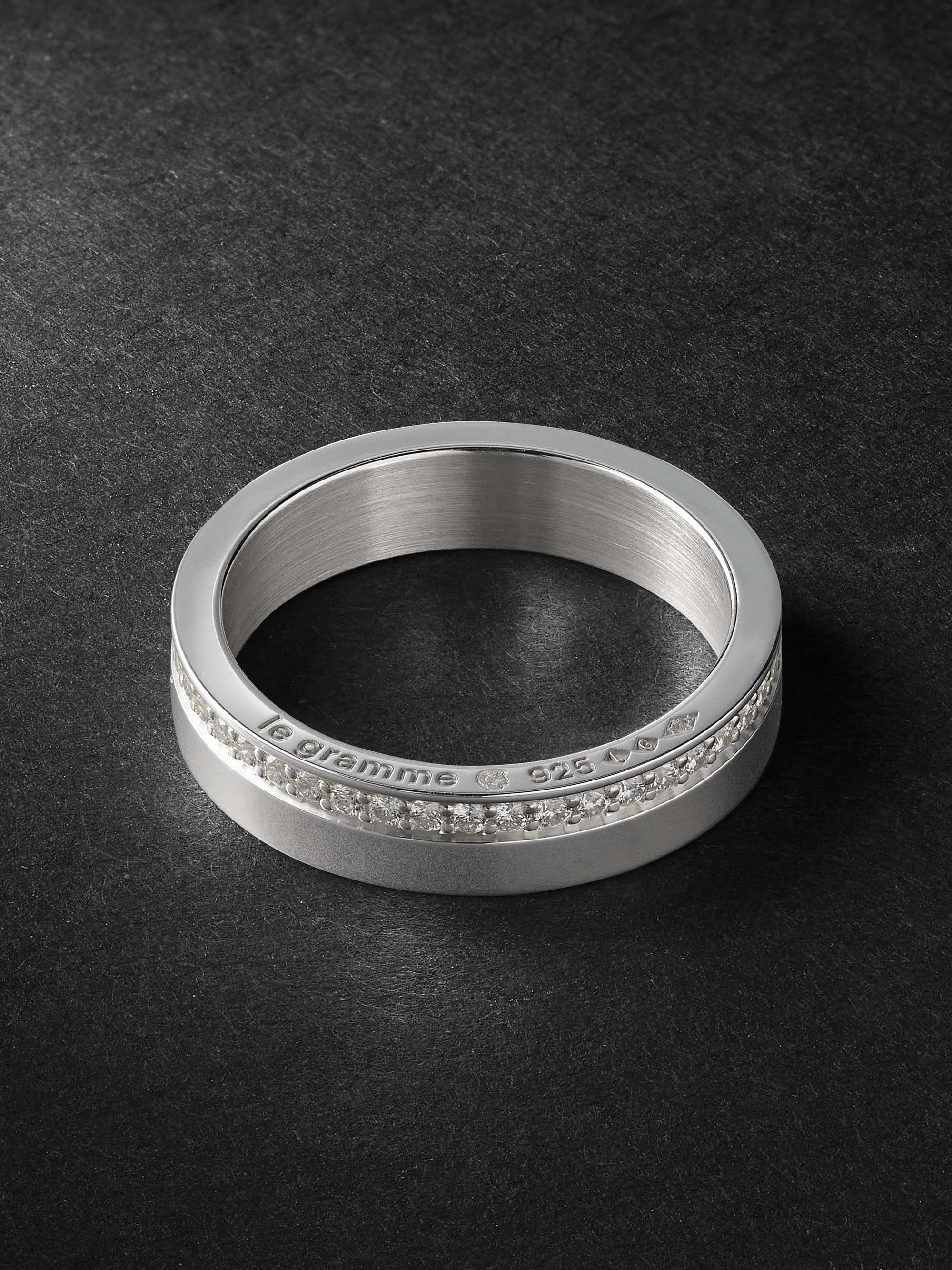 LE GRAMME 7g Sterling Silver Diamond Ring