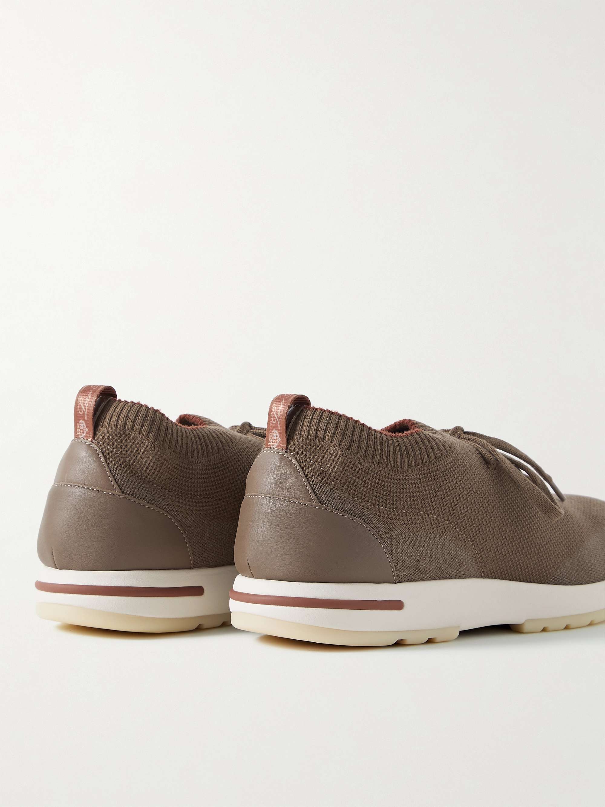 LORO PIANA 360 Flexy Walk Leather-Trimmed Knitted Wish Wool Sneakers
