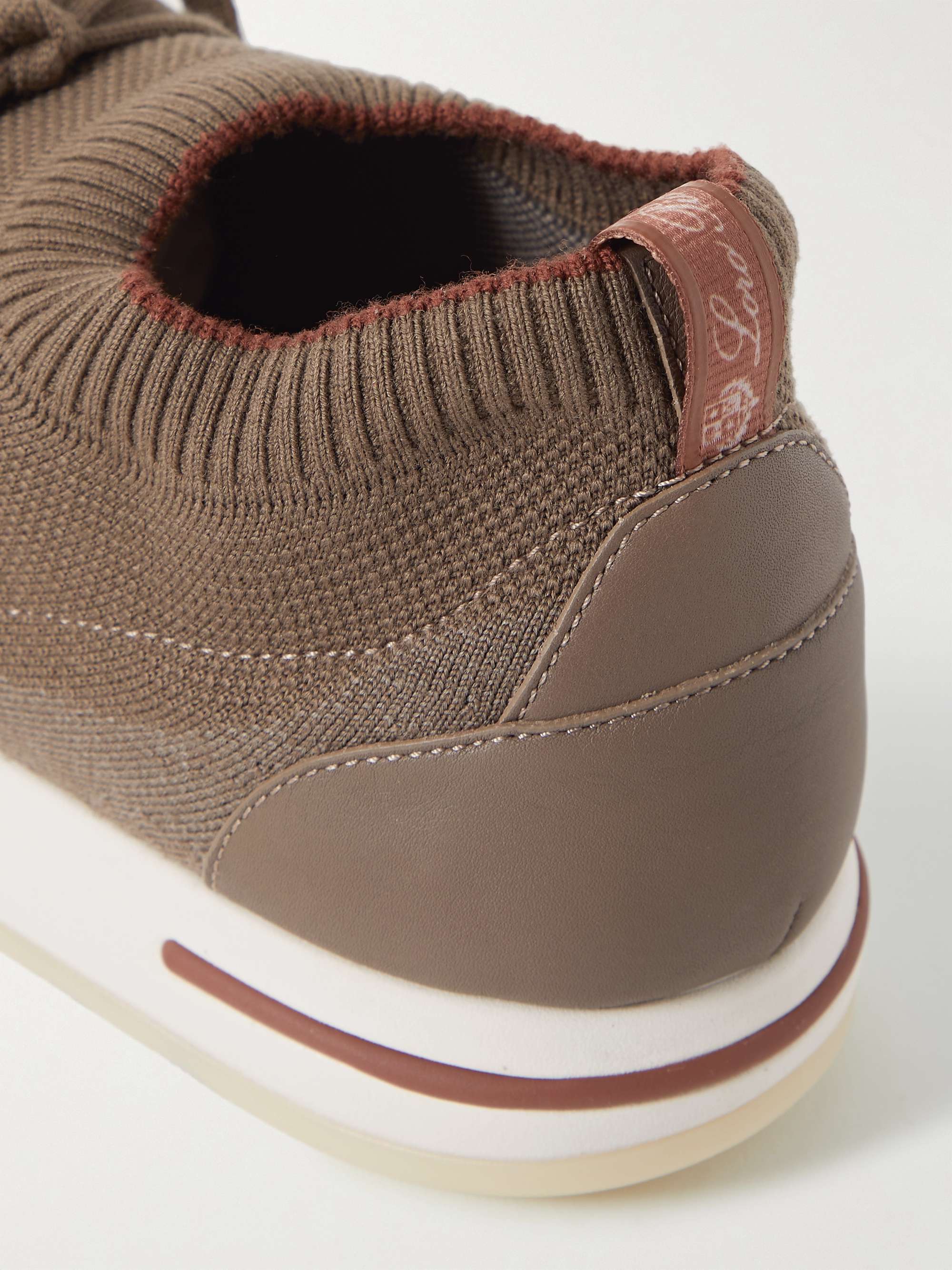 LORO PIANA 360 Flexy Walk Leather-Trimmed Knitted Wish Wool Sneakers