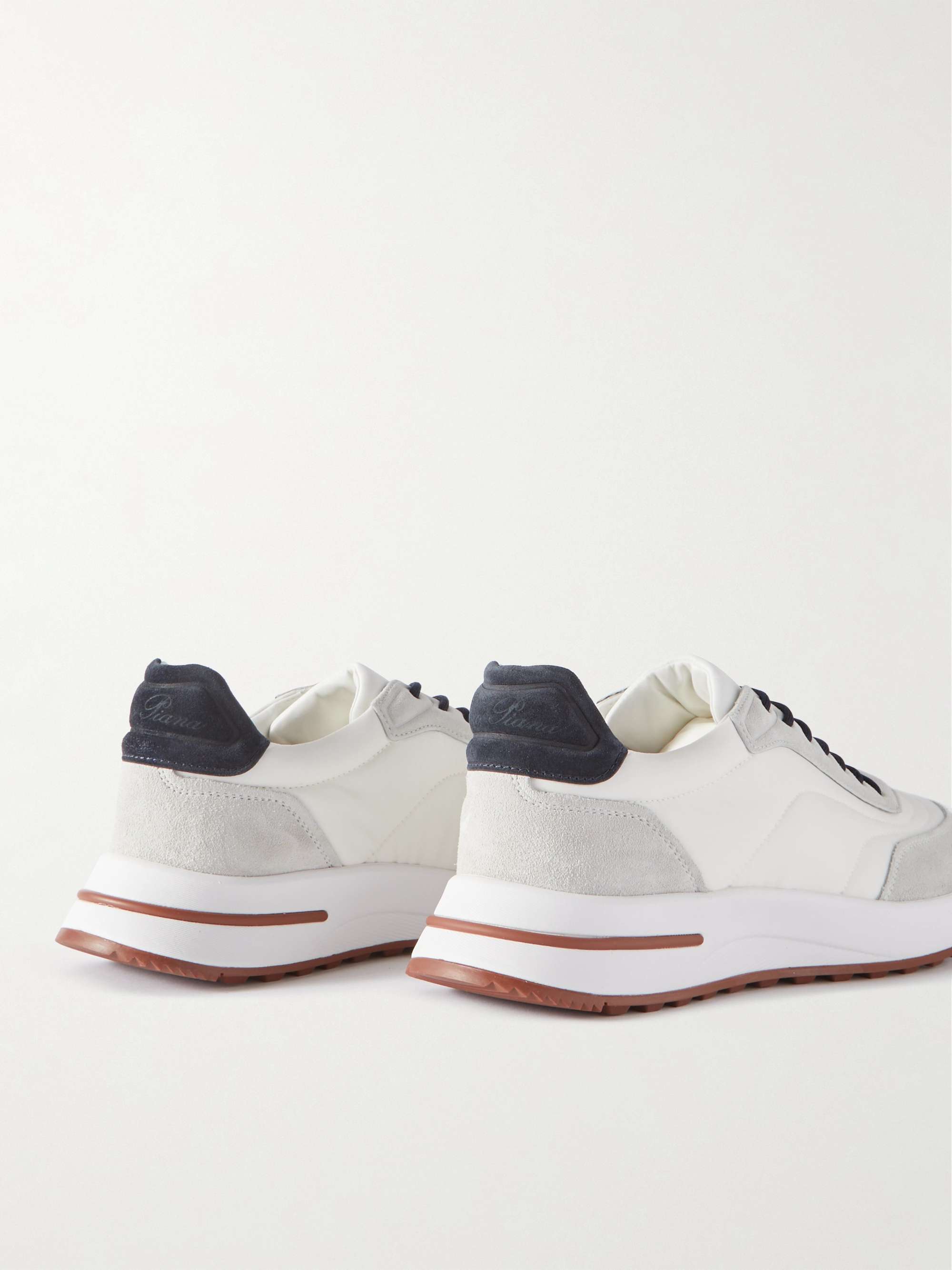 LORO PIANA Weekend Walk Suede-Trimmed Shell Sneakers