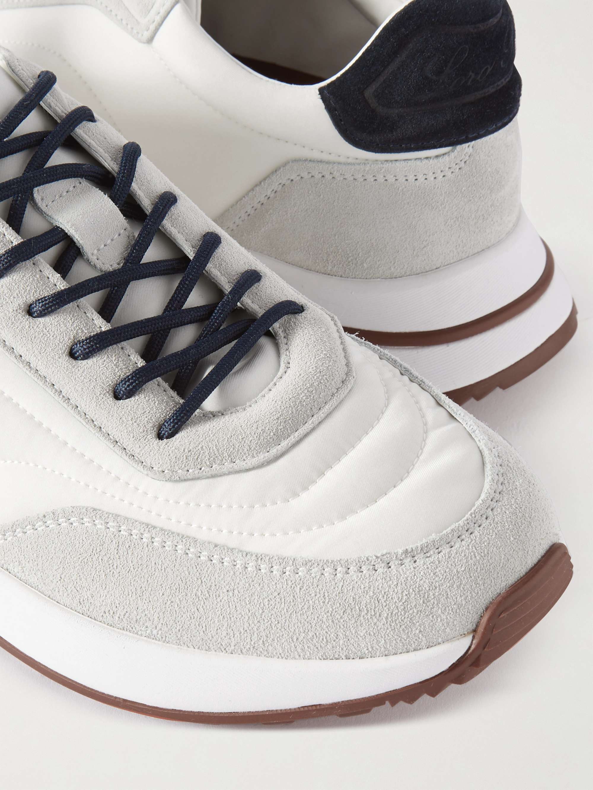 LORO PIANA Weekend Walk Suede-Trimmed Shell Sneakers