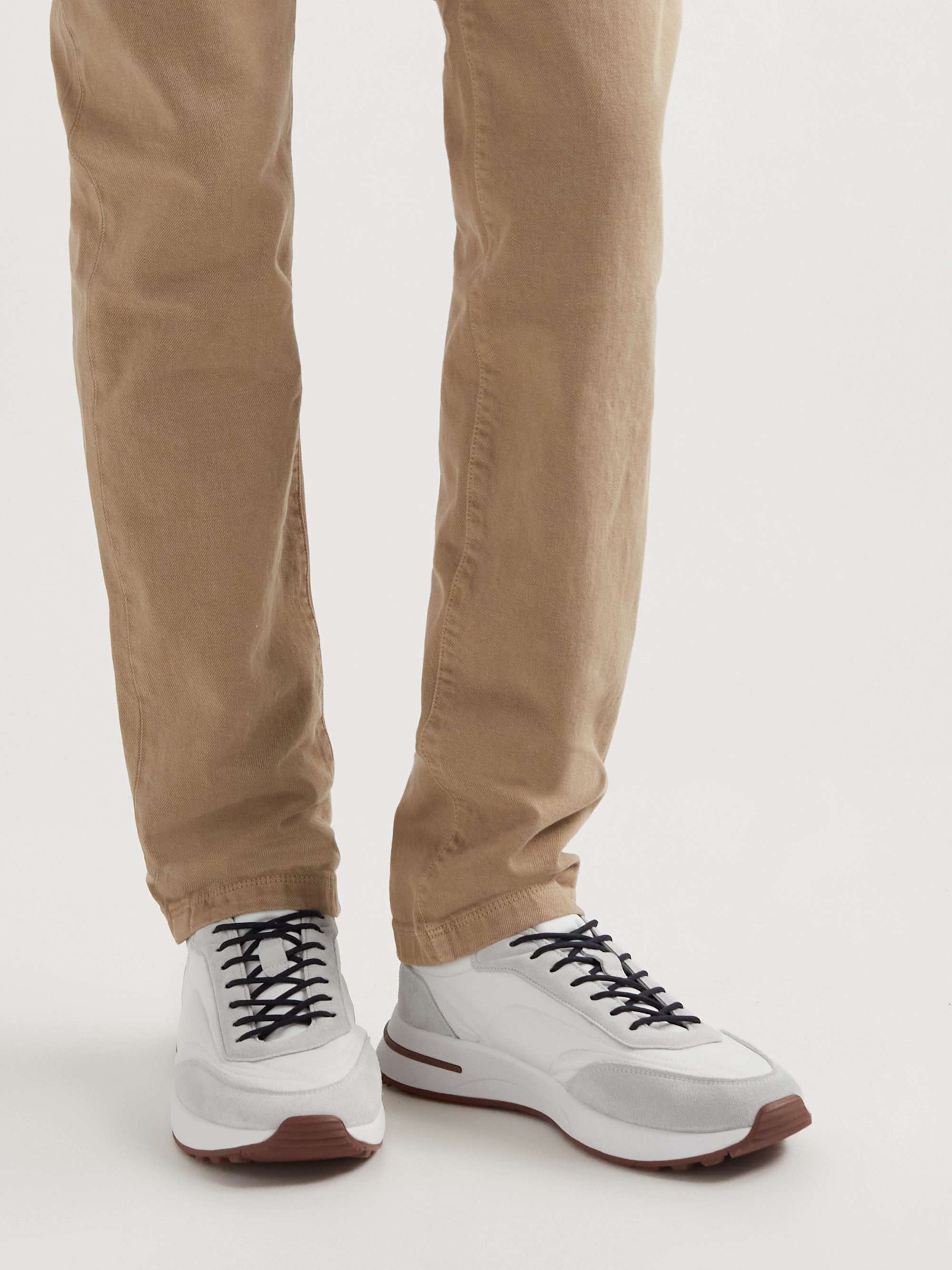 LORO PIANA Weekend Walk Suede-Trimmed Shell Sneakers