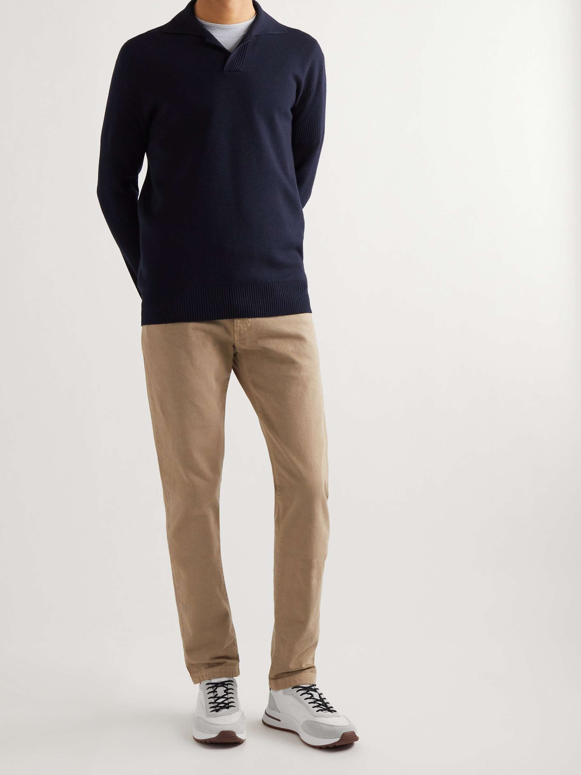 LORO PIANA Weekend Walk Suede-Trimmed Shell Sneakers