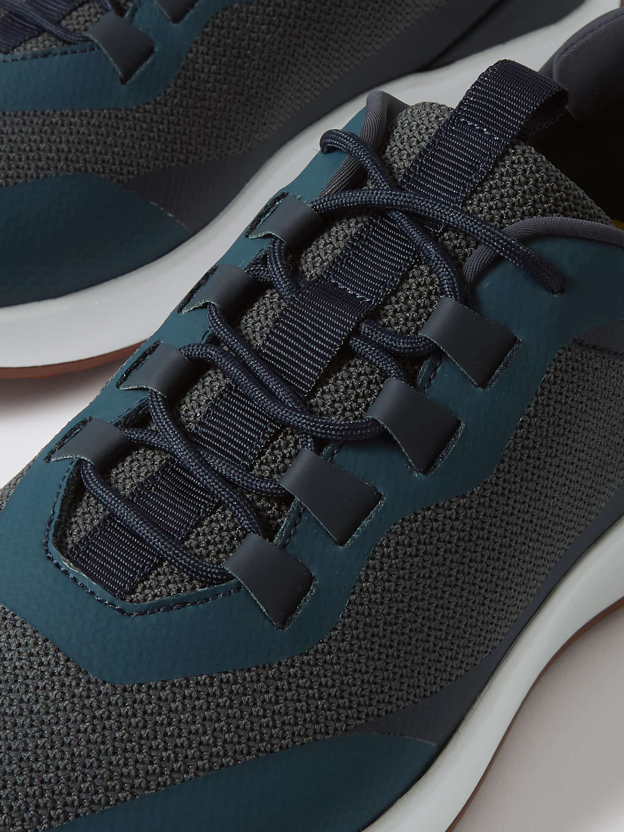 LORO PIANA Weekend Walk Leather-Trimmed Mesh Sneakers