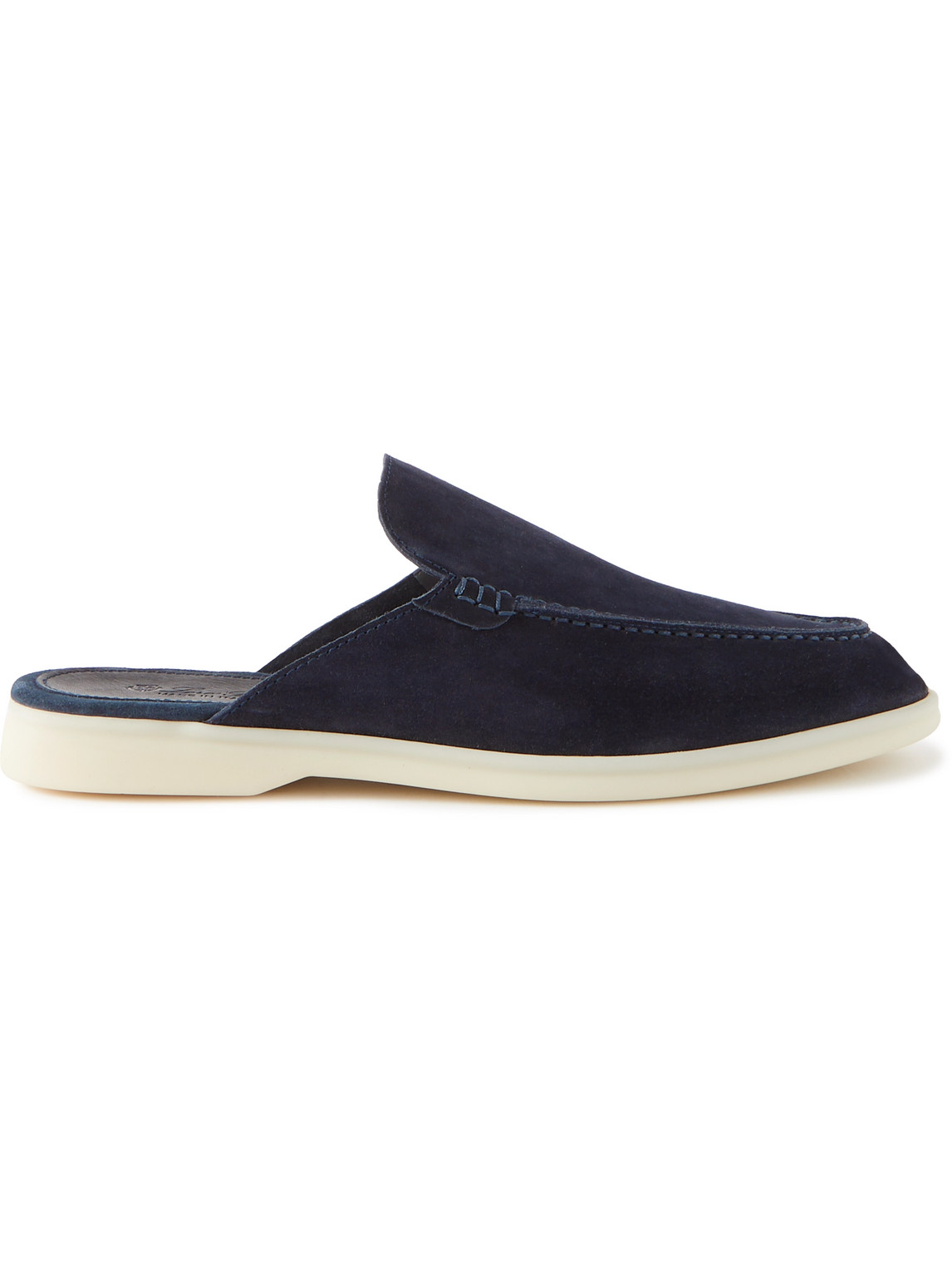 LORO PIANA BABOUCHE WALK SUEDE BACKLESS LOAFERS