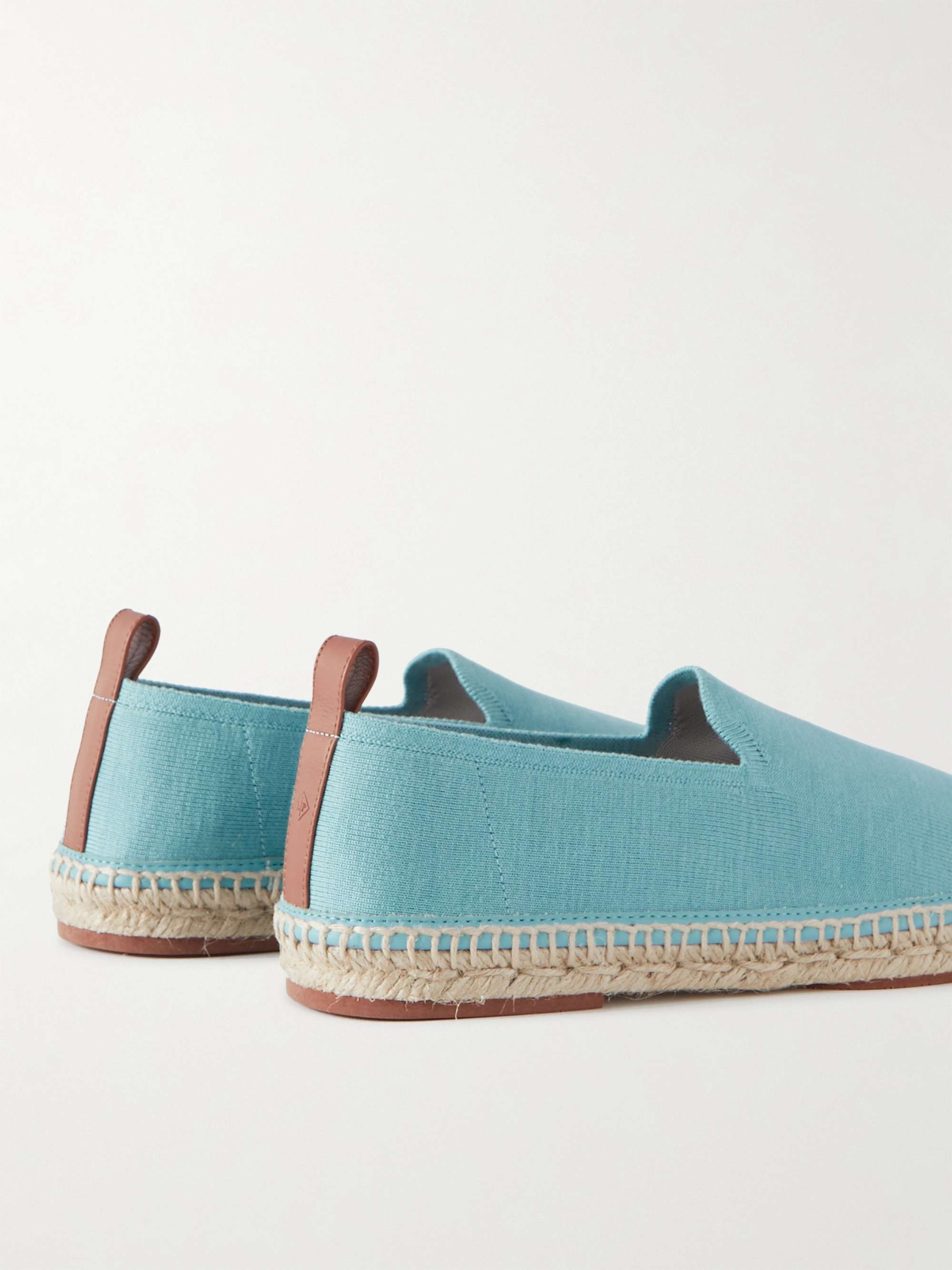 LORO PIANA Seaside Walk Leather-Trimmed Cotton and Silk-Blend Espadrilles