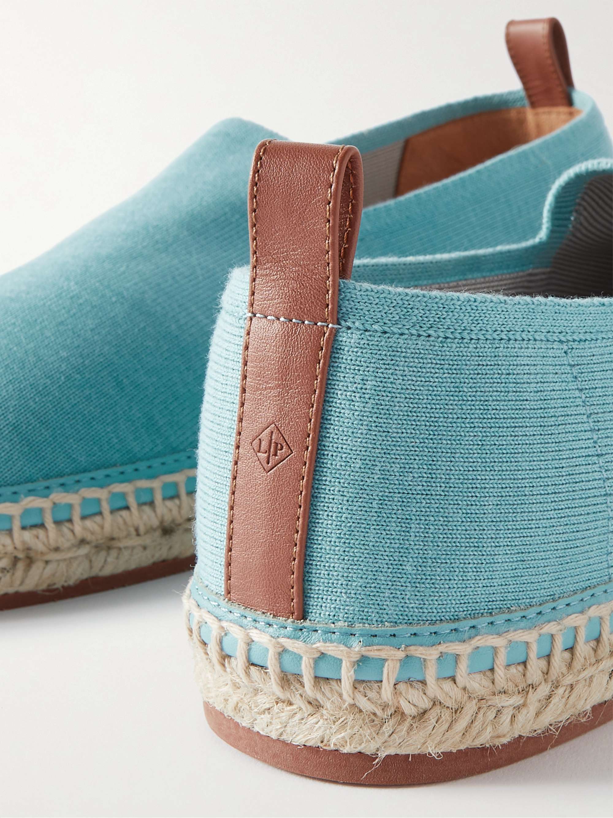 LORO PIANA Seaside Walk Leather-Trimmed Cotton and Silk-Blend Espadrilles