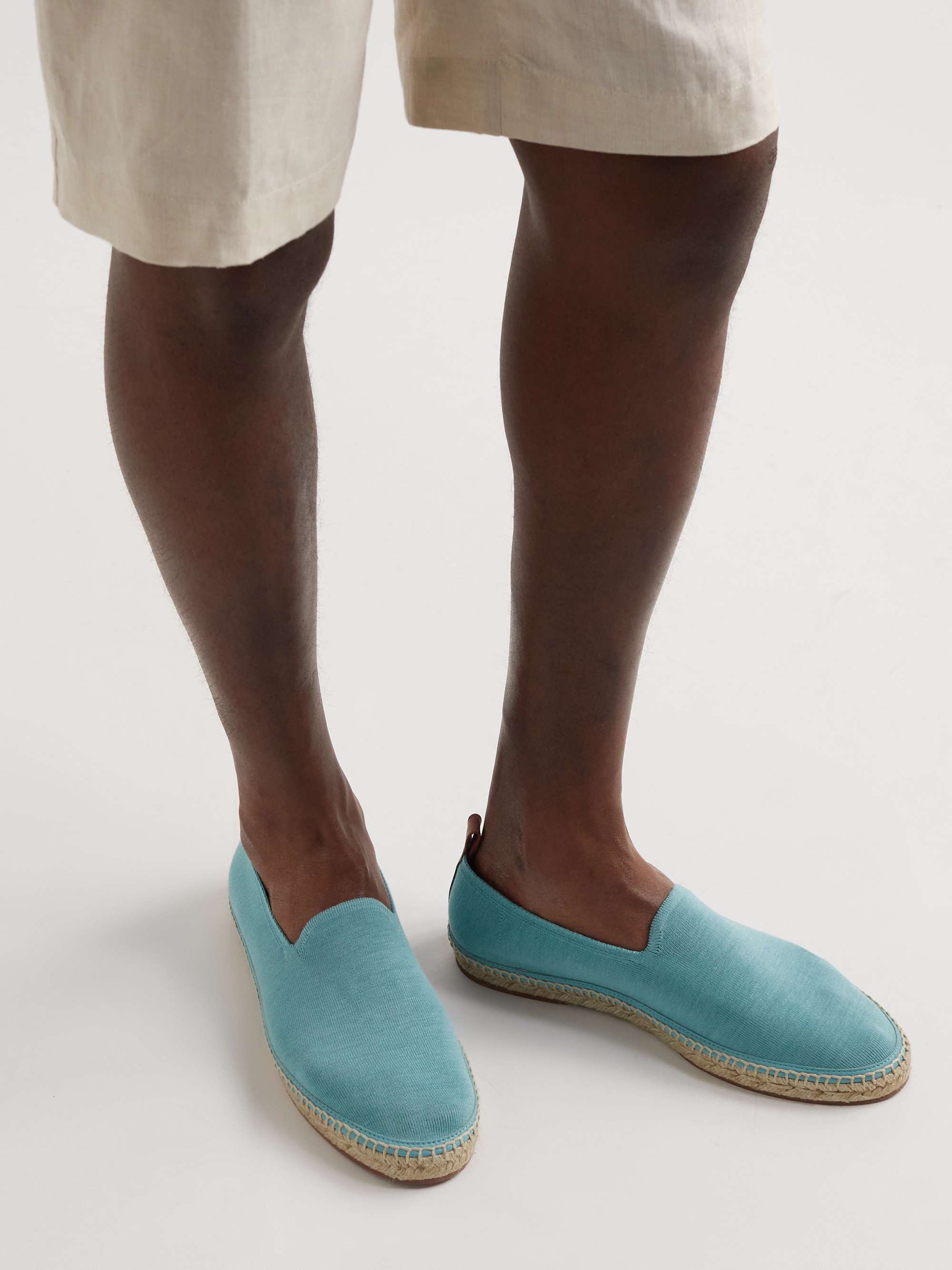 LORO PIANA Seaside Walk Leather-Trimmed Cotton and Silk-Blend Espadrilles