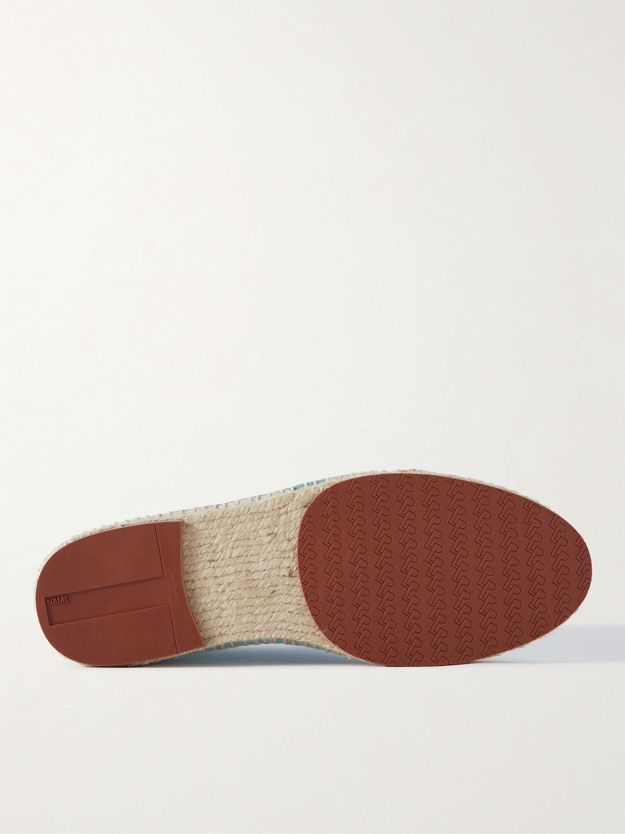 LORO PIANA Seaside Walk Leather-Trimmed Cotton and Silk-Blend Espadrilles