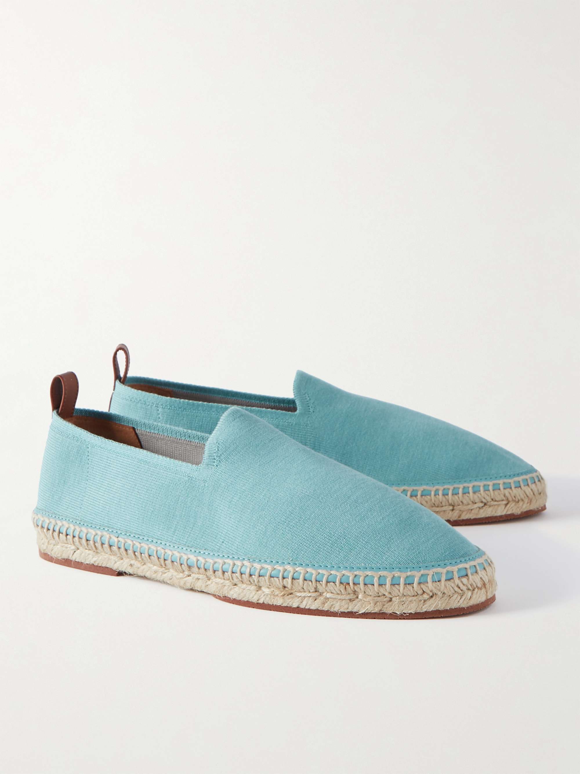 LORO PIANA Seaside Walk Leather-Trimmed Cotton and Silk-Blend Espadrilles