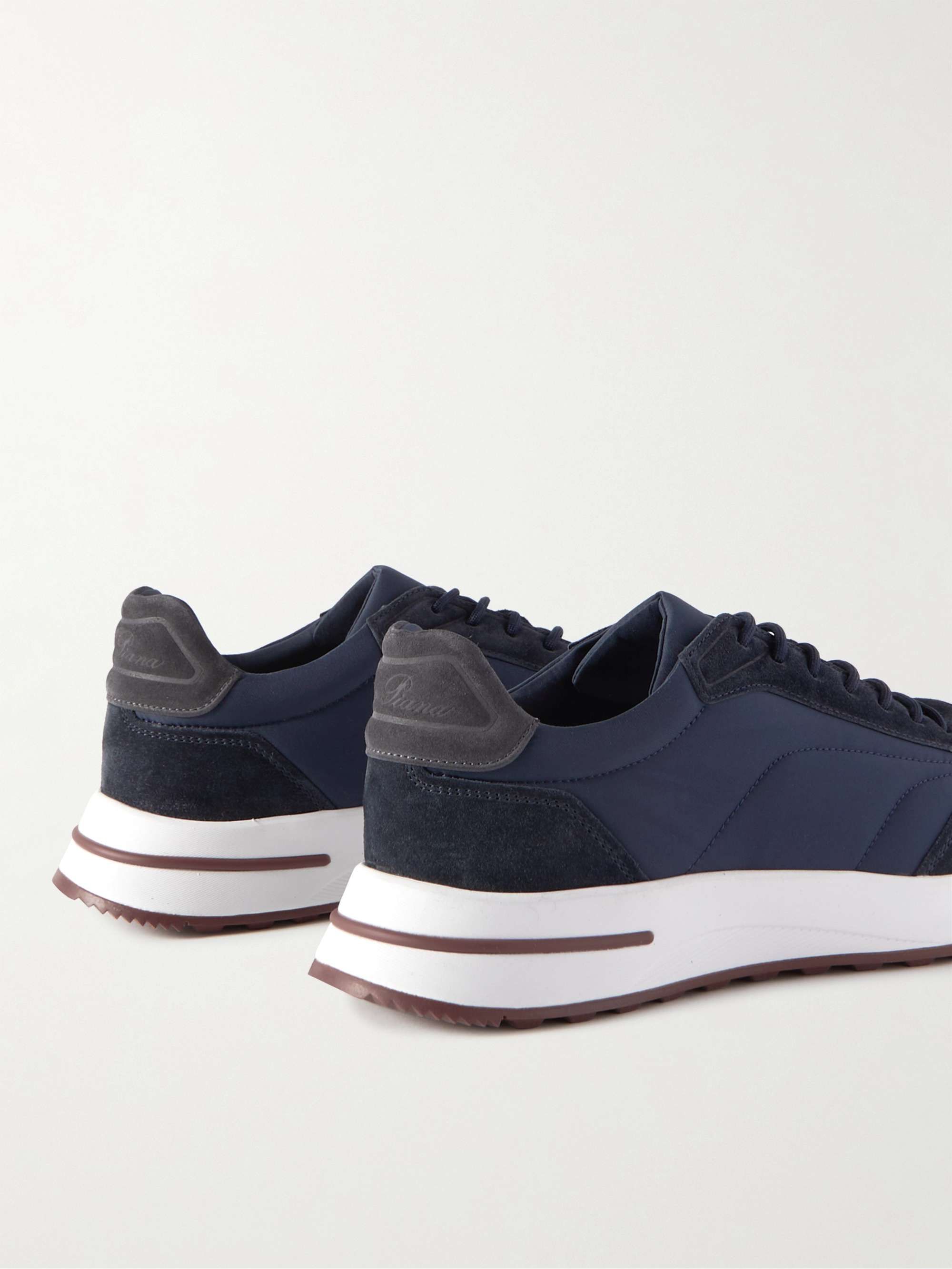 LORO PIANA Weekend Walk Suede-Trimmed Shell Sneakers