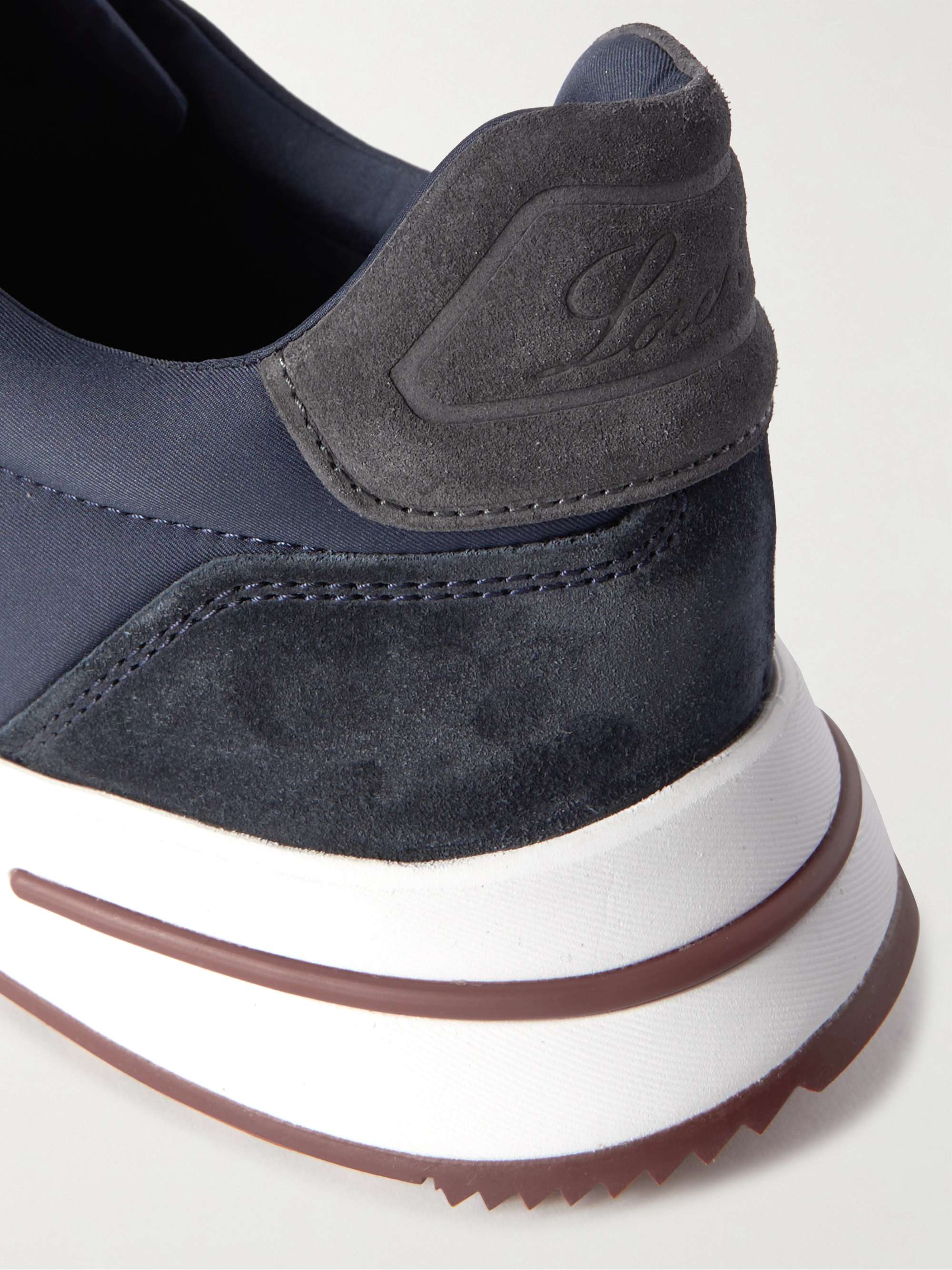 LORO PIANA Weekend Walk Suede-Trimmed Shell Sneakers