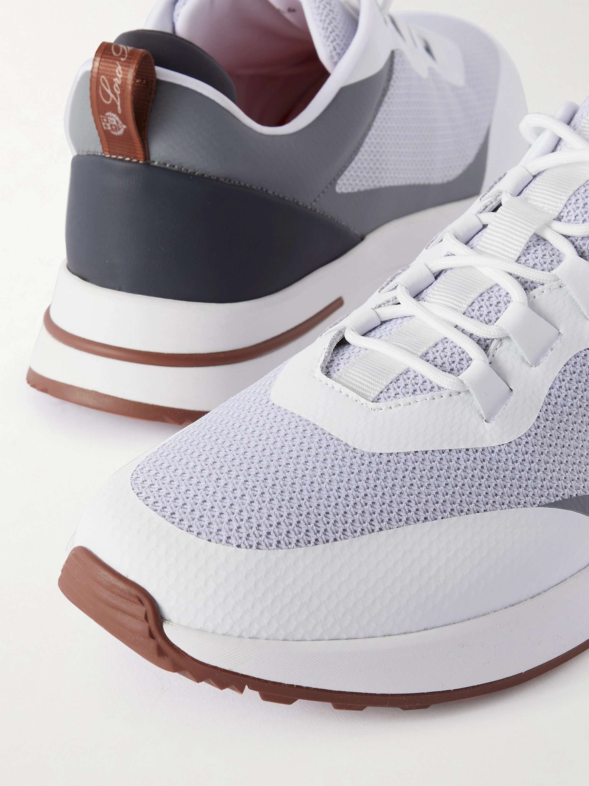 LORO PIANA Weekend Walk Leather-Trimmed Mesh Sneakers