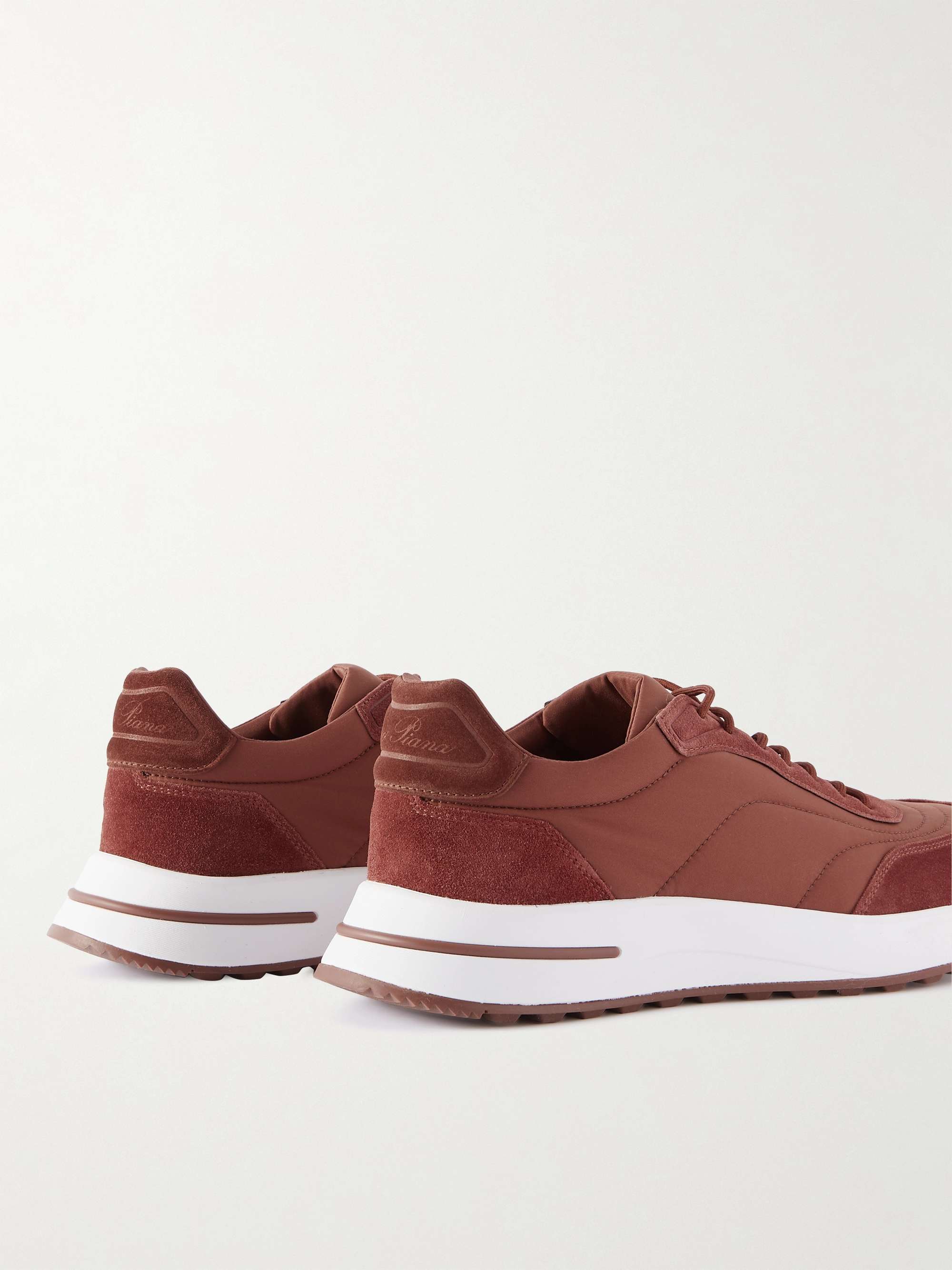LORO PIANA Weekend Walk Suede-Trimmed Shell Sneakers