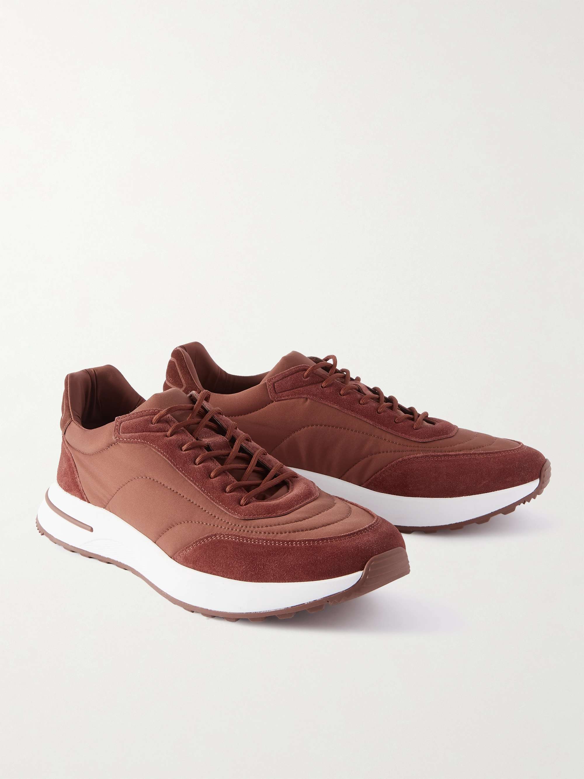 LORO PIANA Weekend Walk Suede-Trimmed Shell Sneakers