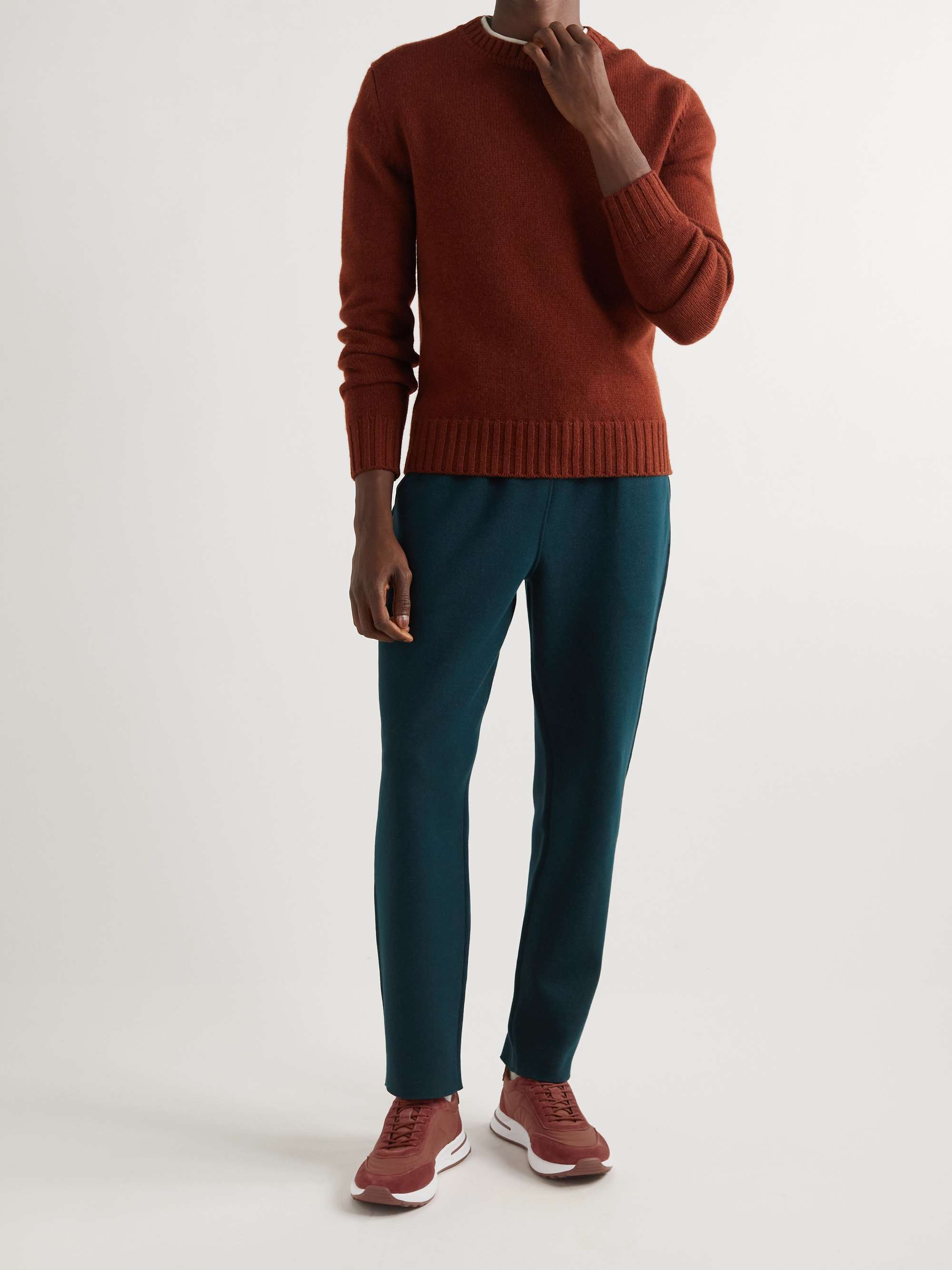 LORO PIANA Weekend Walk Suede-Trimmed Shell Sneakers