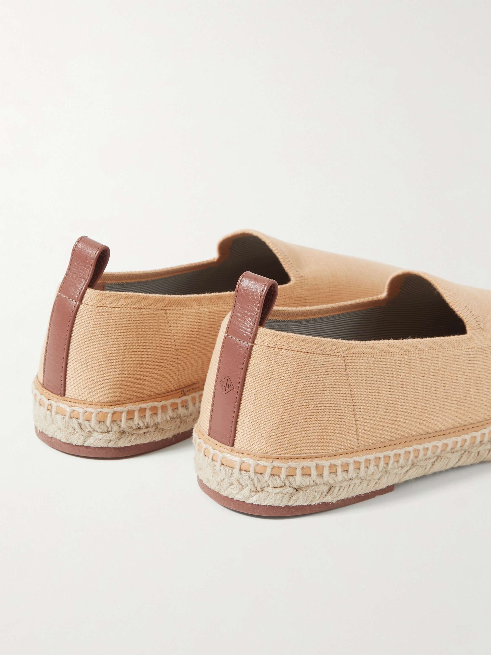 LORO PIANA Seaside Walk Leather-Trimmed Cotton and Silk-Blend Espadrilles
