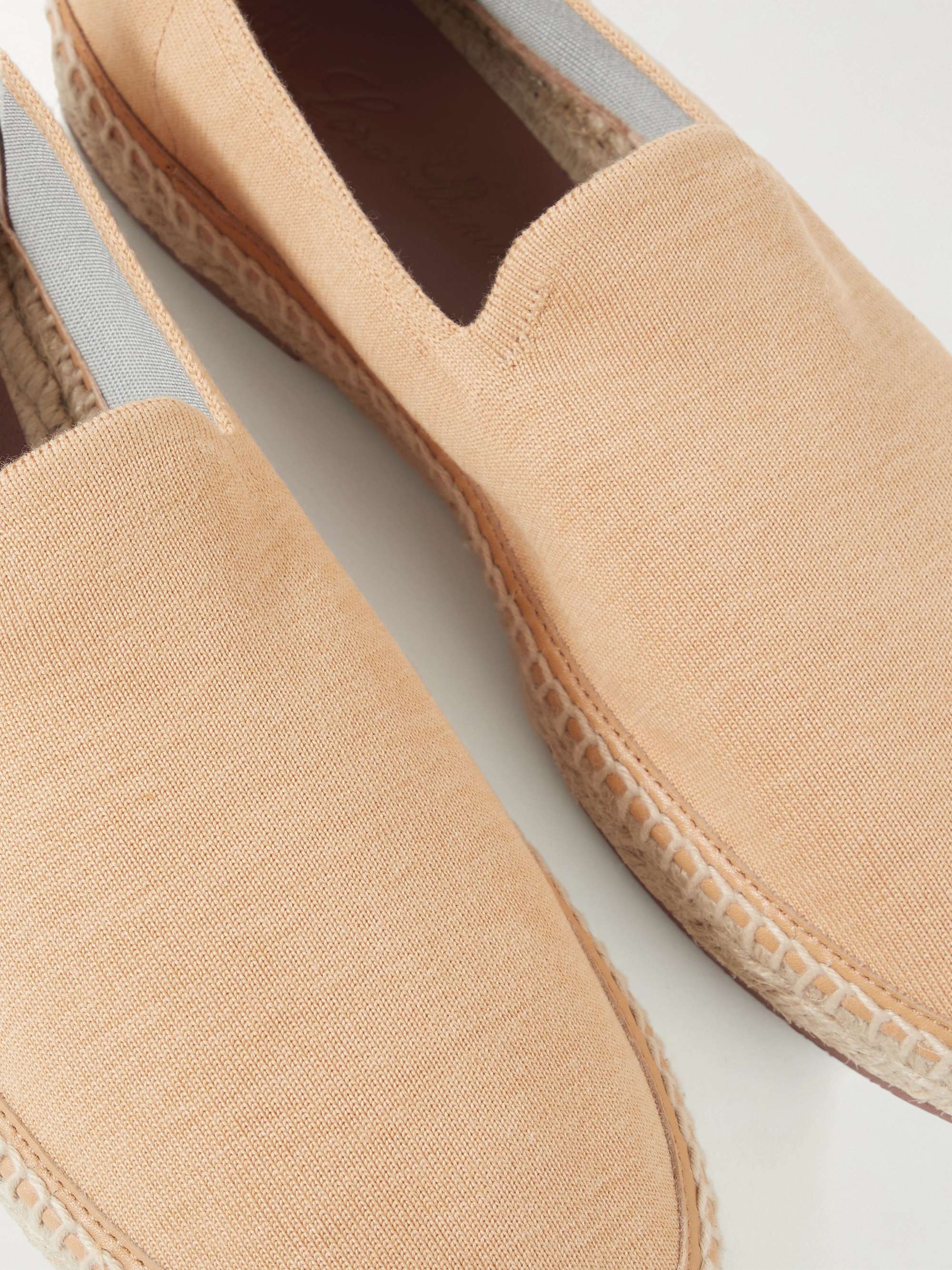 LORO PIANA Seaside Walk Leather-Trimmed Cotton and Silk-Blend Espadrilles