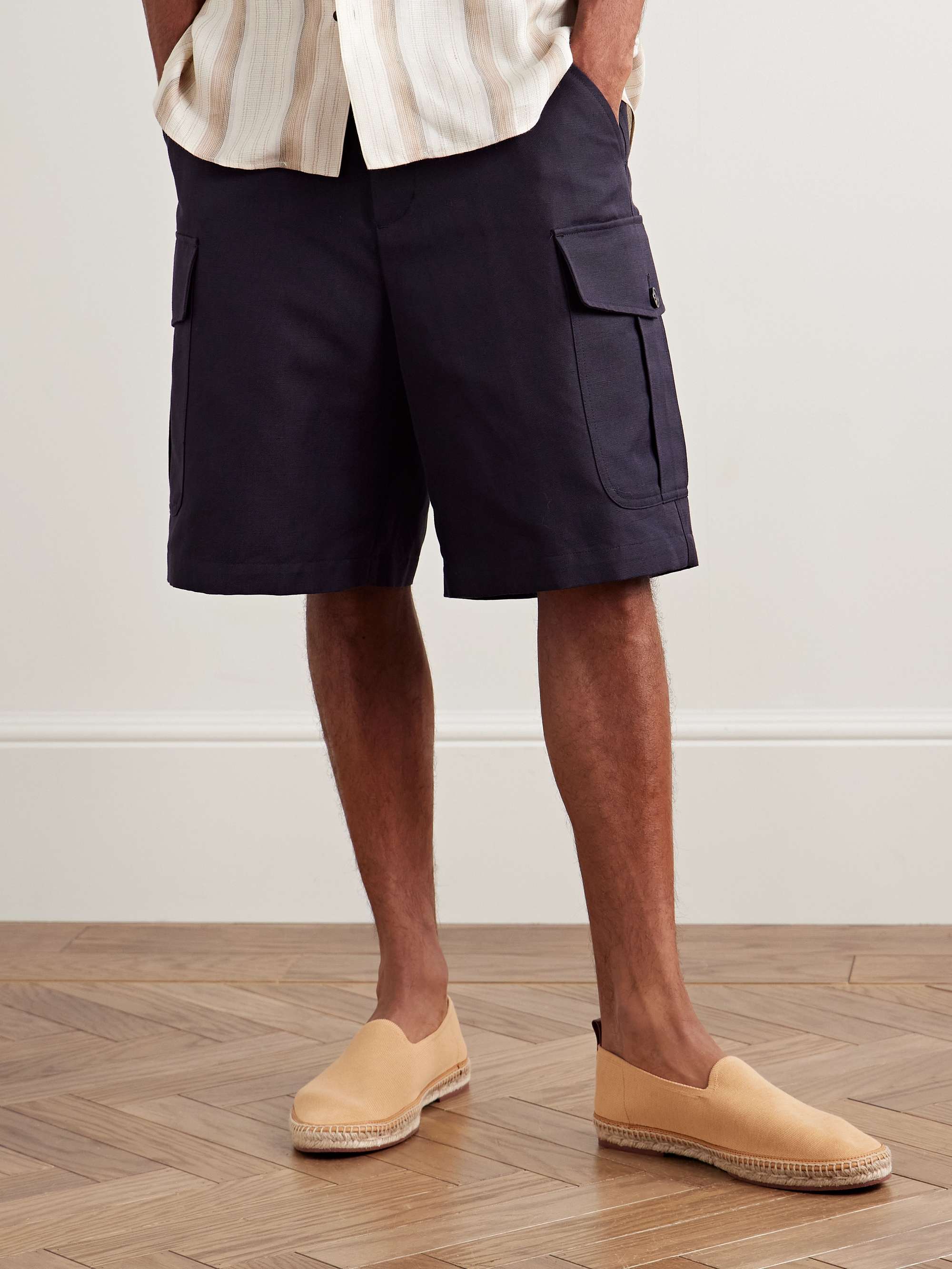 LORO PIANA Seaside Walk Leather-Trimmed Cotton and Silk-Blend Espadrilles
