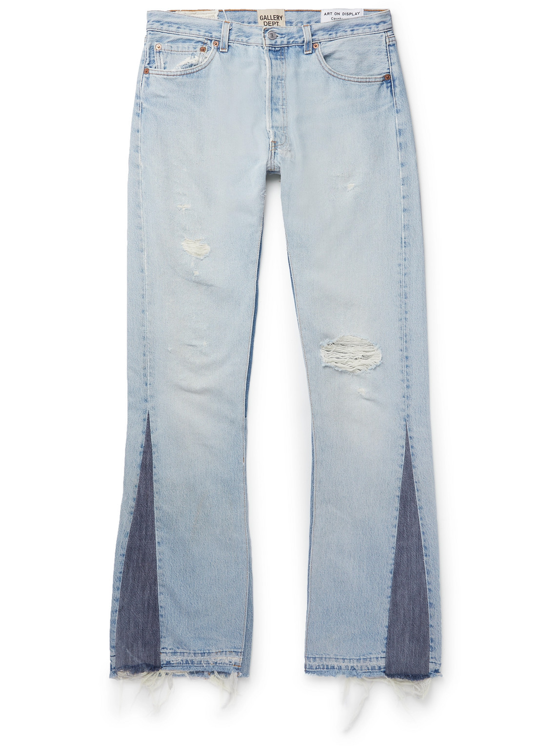 Gallery Dept. La Flare Slim-fit Distressed Denim Jeans In Blue