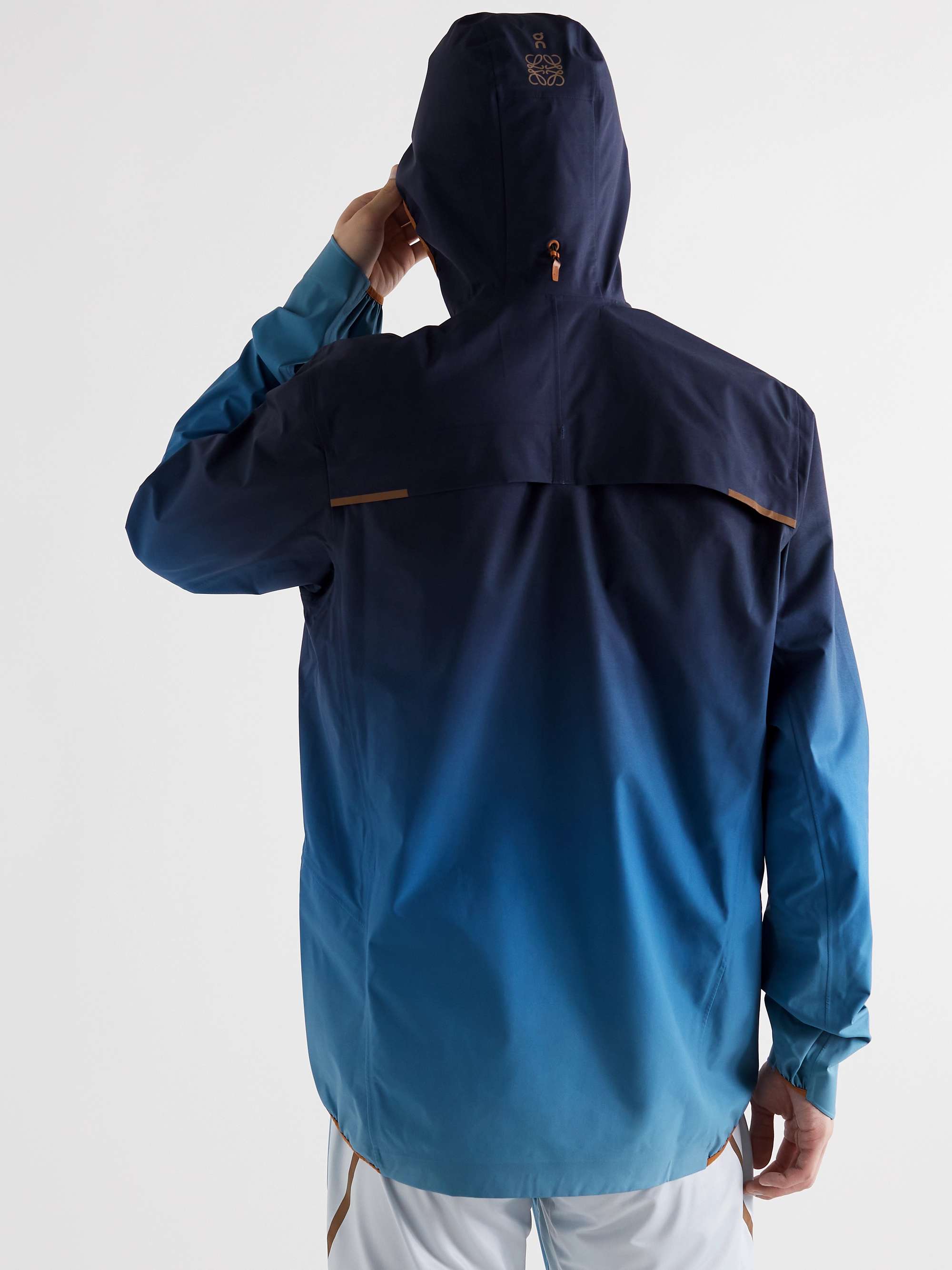 LOEWE + On Logo-Print Dégradé Recycled Shell Hooded Half-Zip Jacket