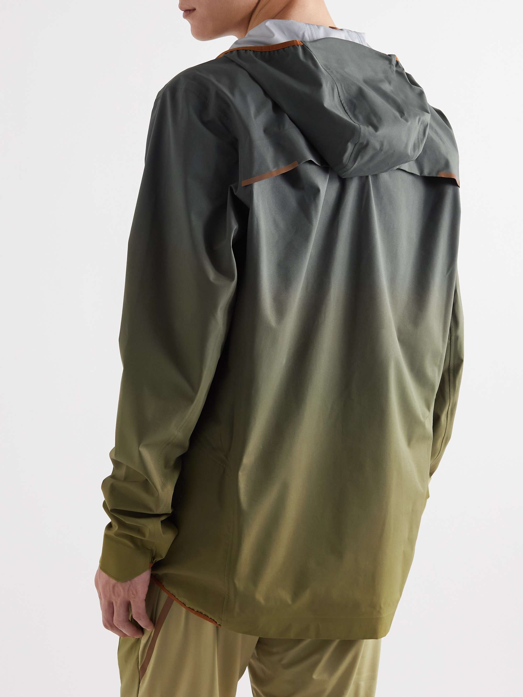 LOEWE + On Logo-Print Dégradé Recycled Shell Hooded Half-Zip Jacket