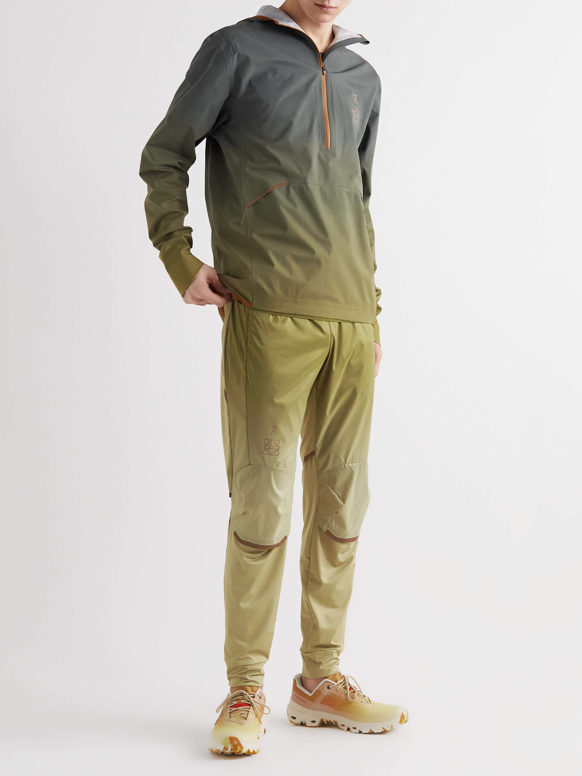 LOEWE + On Logo-Print Dégradé Recycled Shell Hooded Half-Zip Jacket
