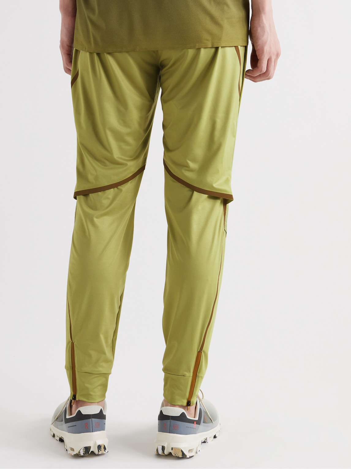 Shop Loewe On Slim-fit Tapered Logo-print Dégradé Tech-shell Trousers In Green