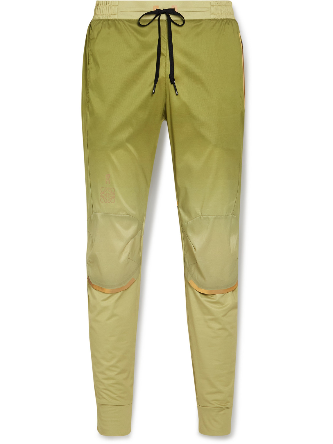 Shop Loewe On Slim-fit Tapered Logo-print Dégradé Tech-shell Trousers In Green