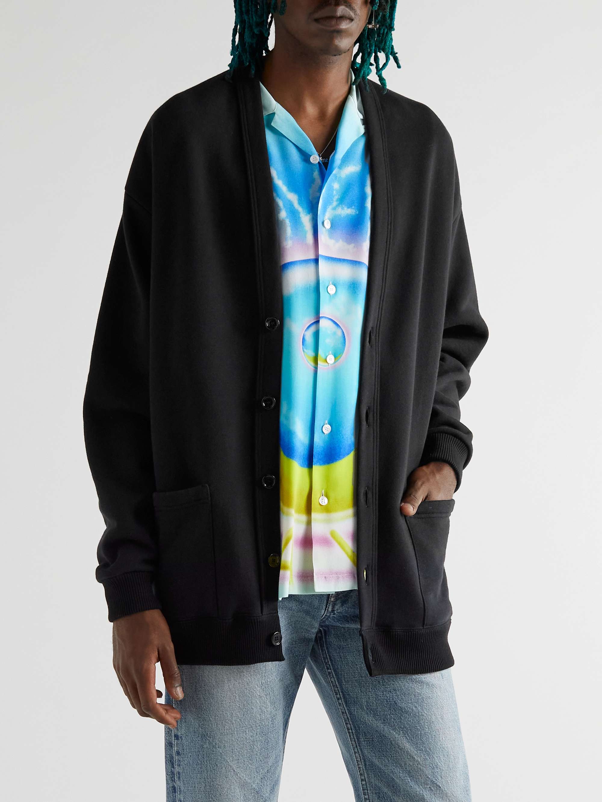 CELINE HOMME Logo-Print Cotton Cardigan