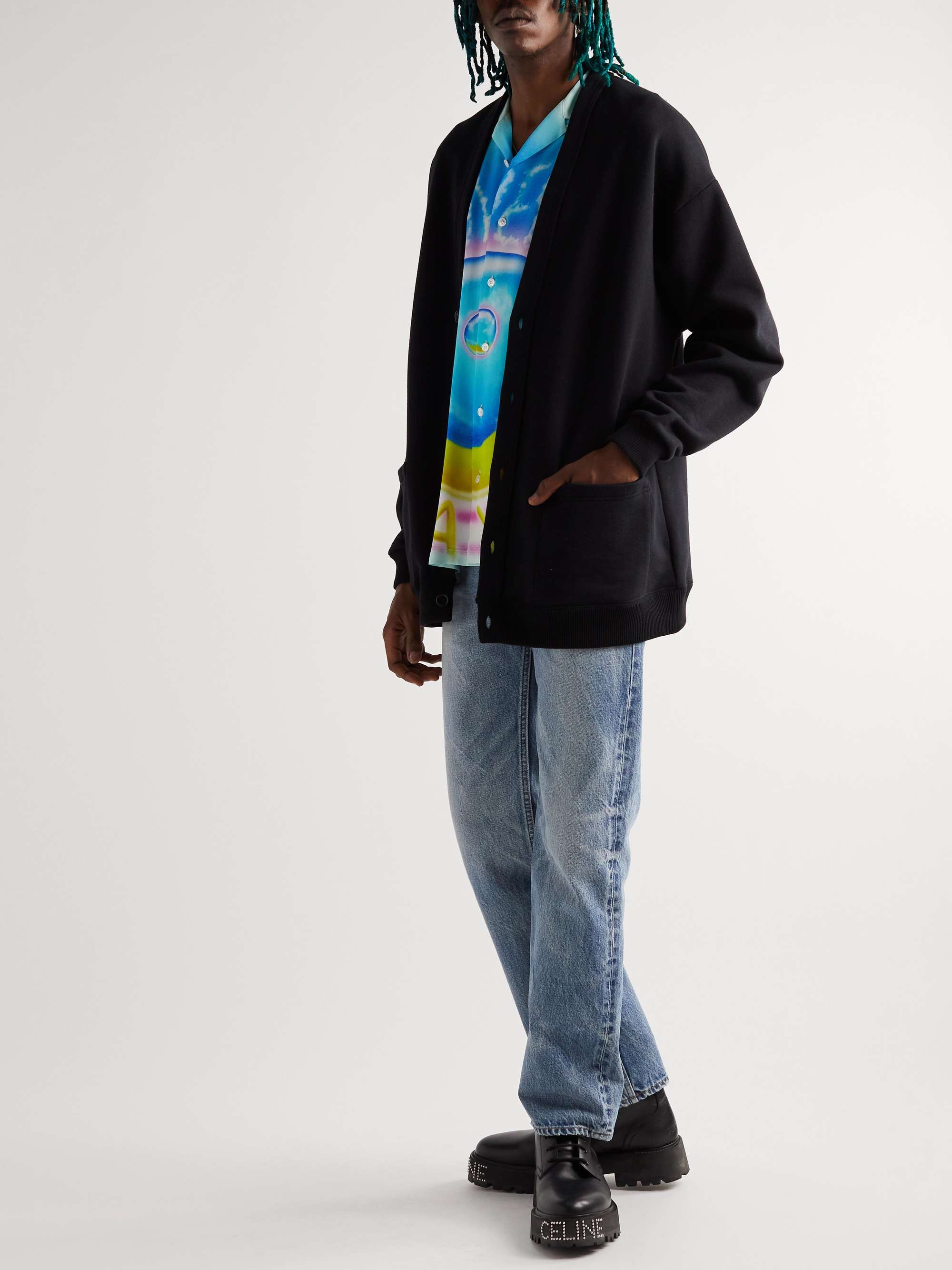 CELINE HOMME Logo-Print Cotton Cardigan
