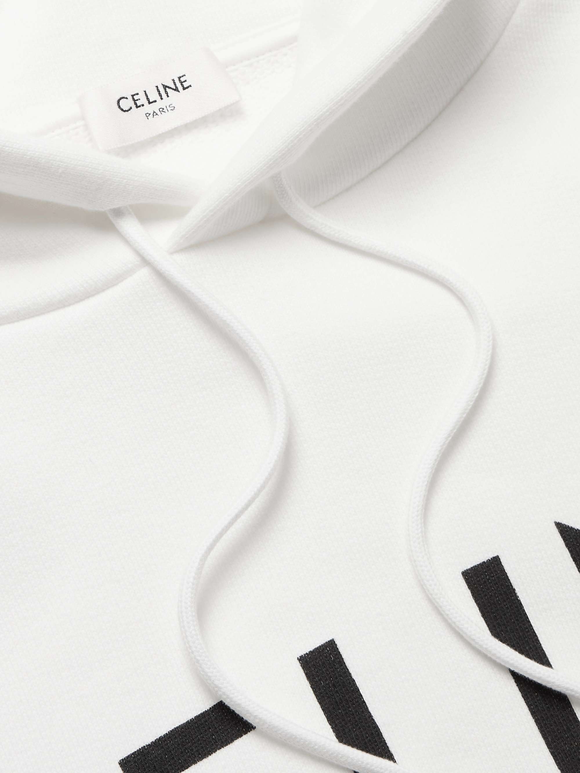 CELINE HOMME Logo-Print Cotton-Jersey Hoodie