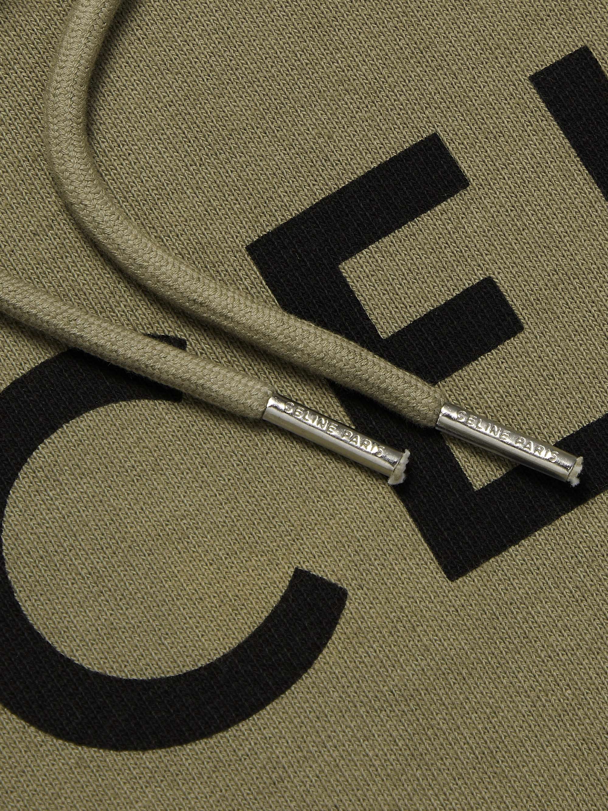 CELINE HOMME Logo-Print Cotton-Jersey Hoodie