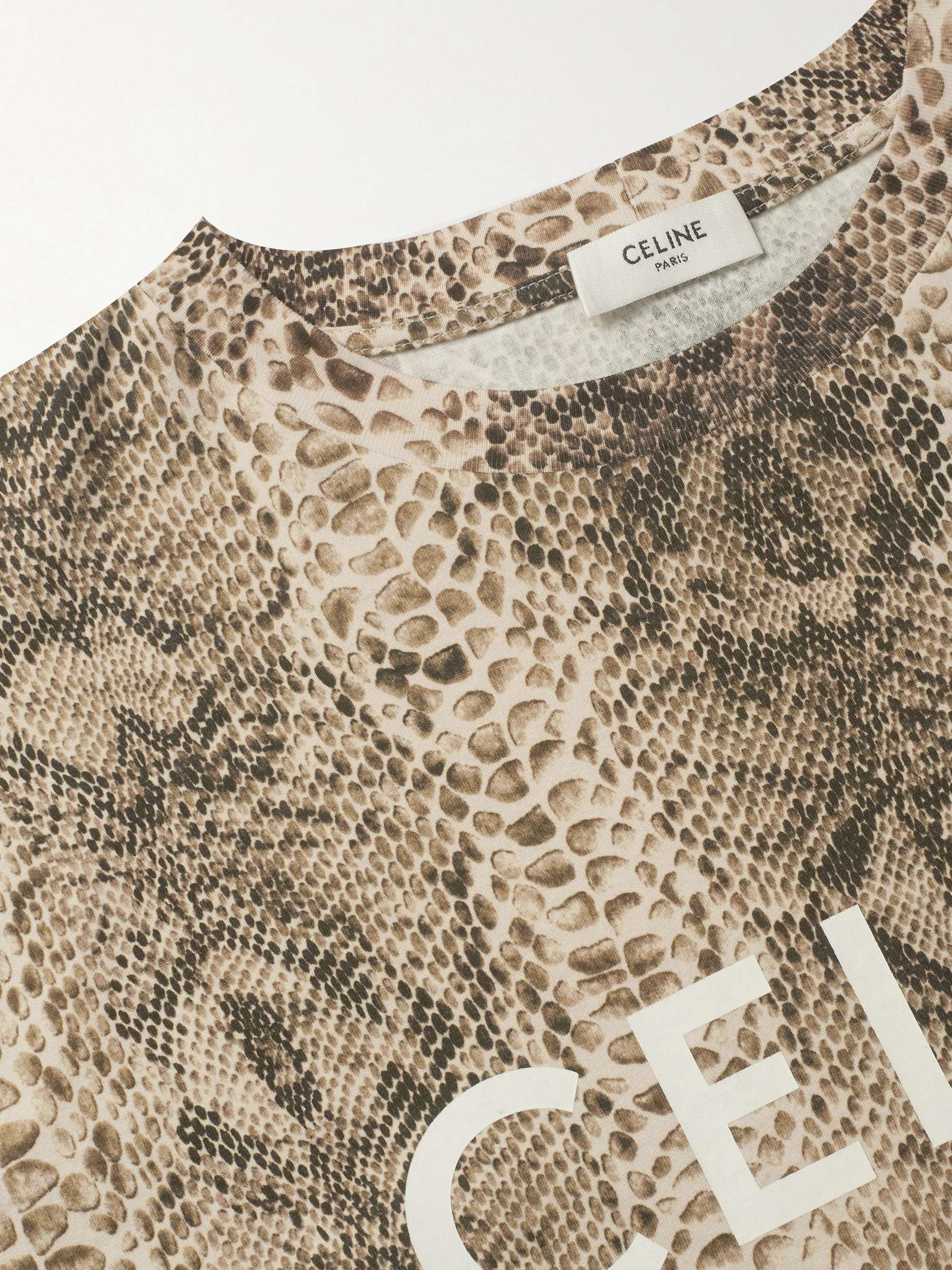 CELINE Printed Cotton-Jersey T-Shirt