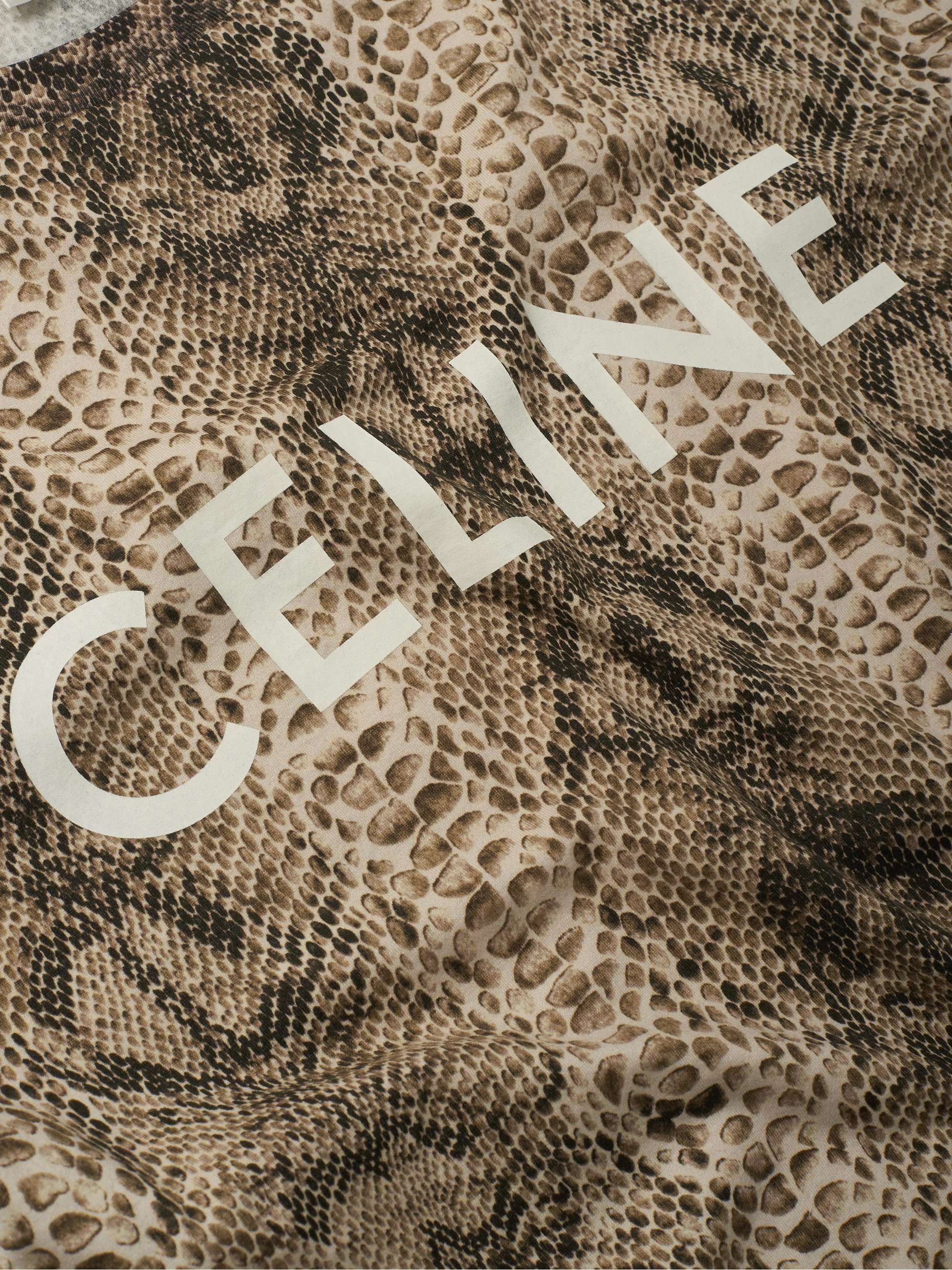 CELINE Printed Cotton-Jersey T-Shirt
