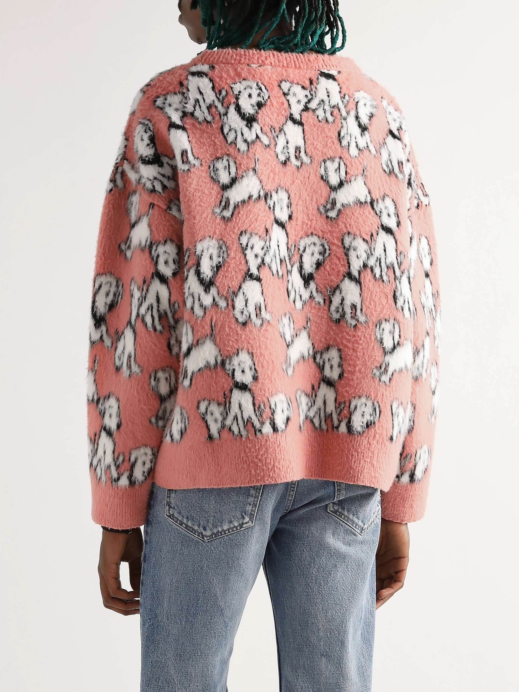 CELINE Brushed Cotton-Blend Jacquard Sweater