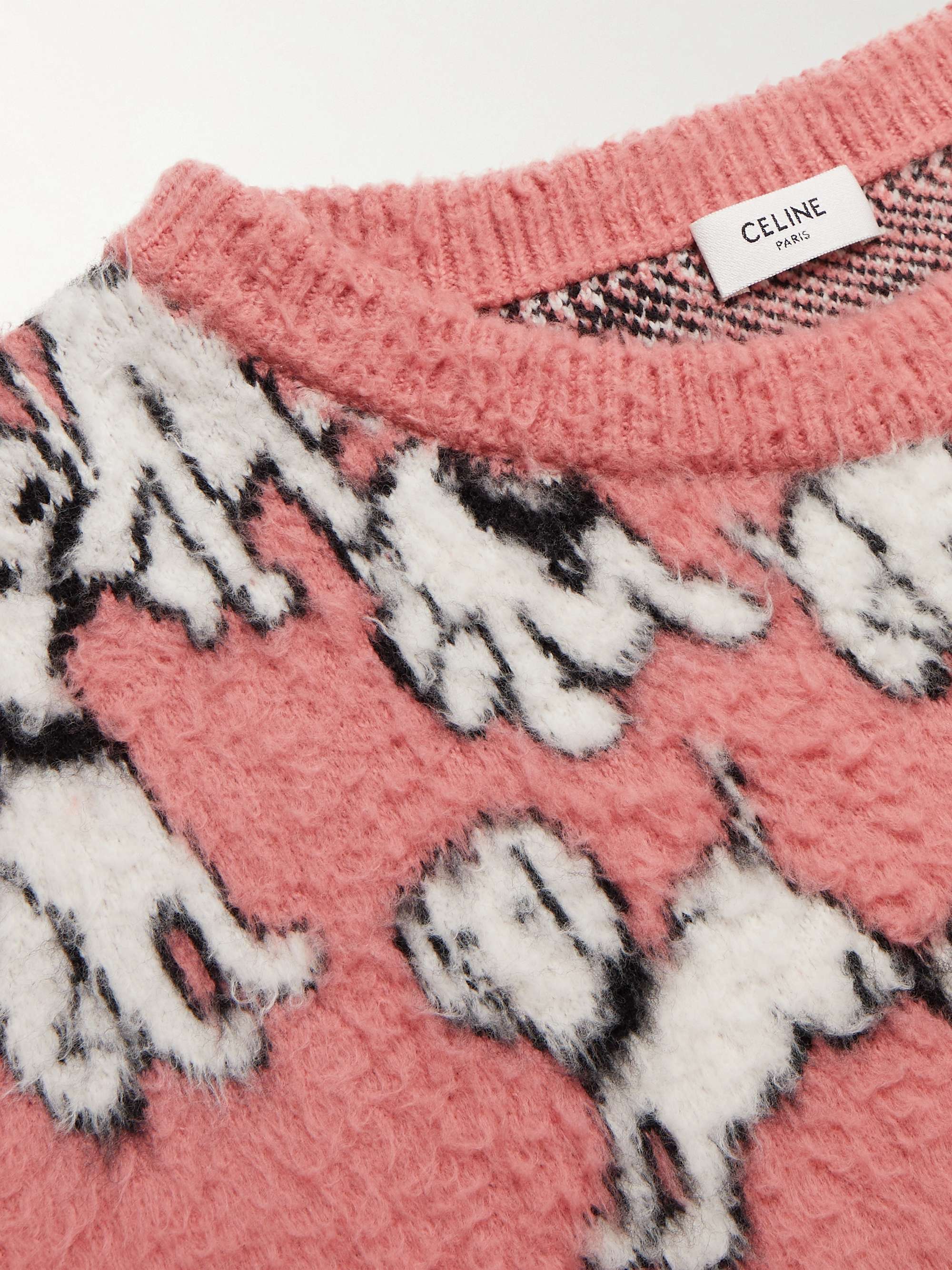 CELINE Brushed Cotton-Blend Jacquard Sweater