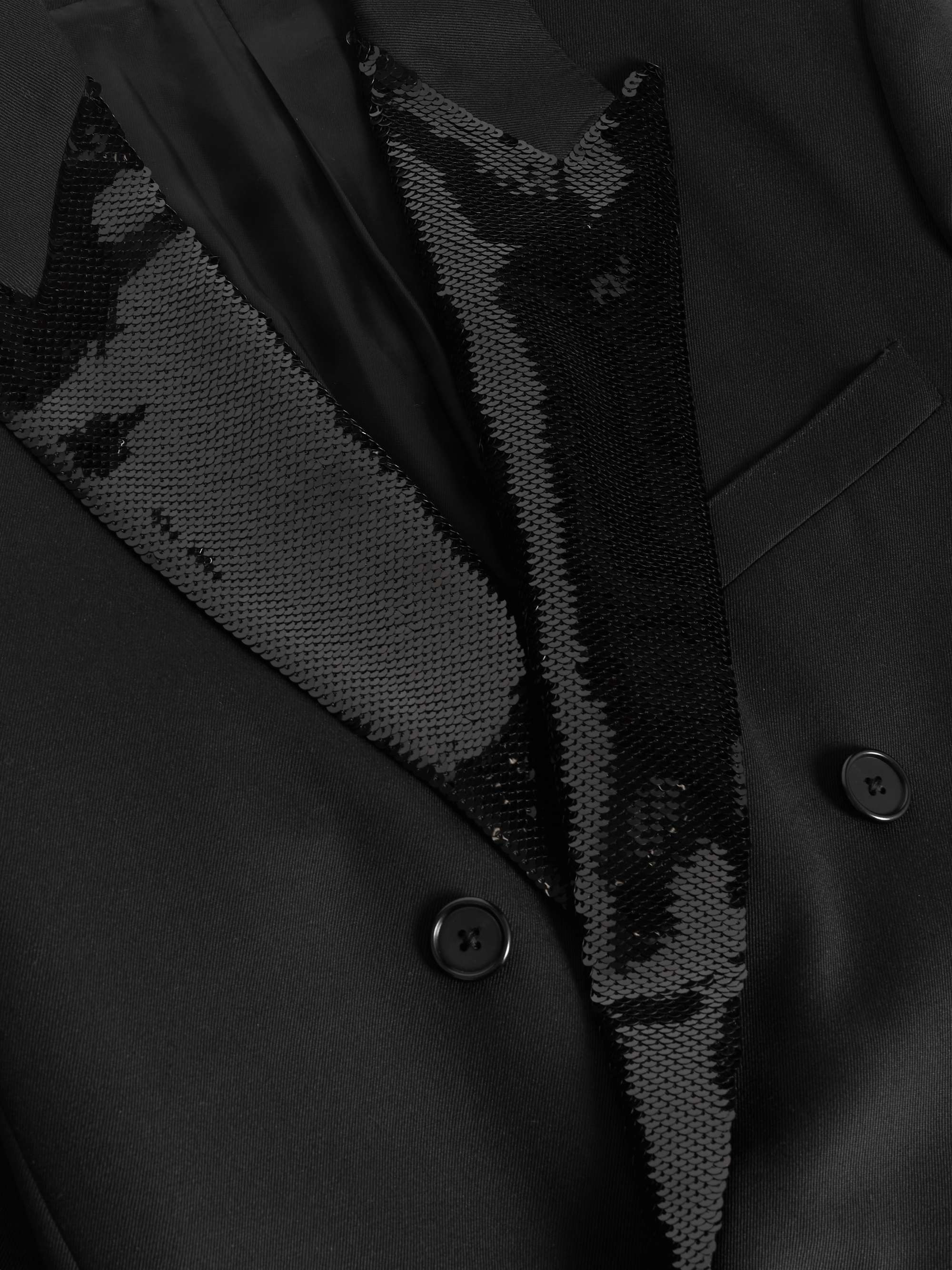 CELINE Sequin-Embellished Double-Breasted Wool Coat