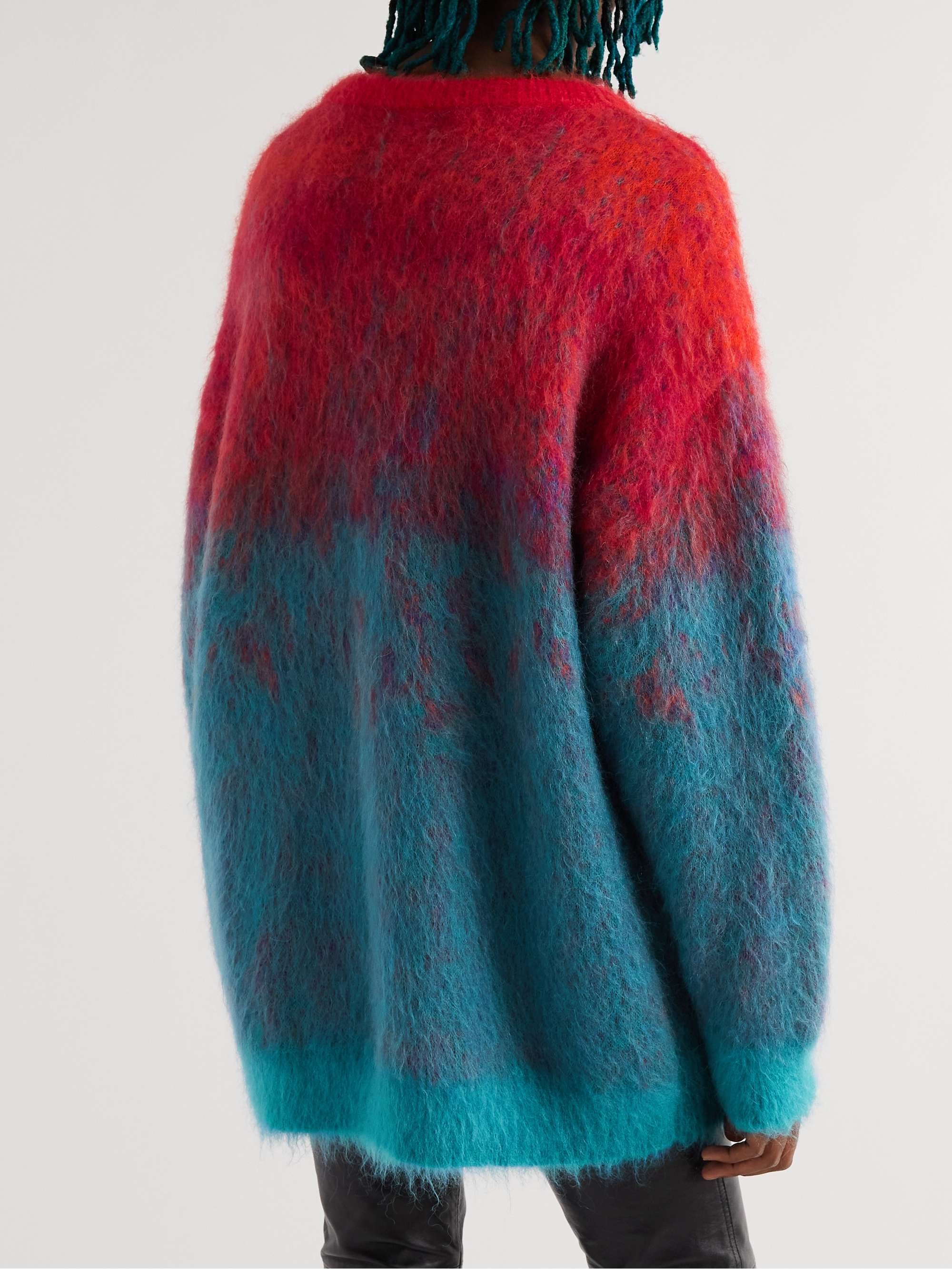 CELINE Embellished Appliquéd Dégradé Mohair-Blend Sweater